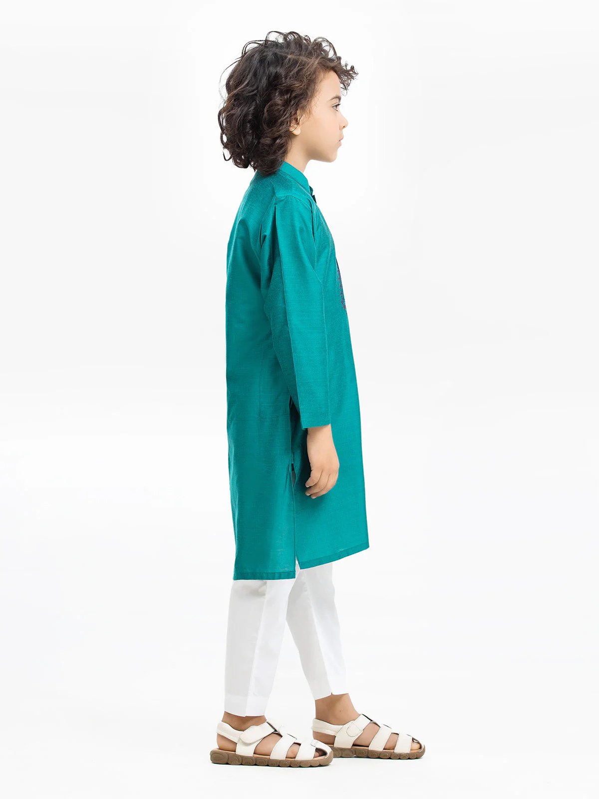 Boy's Sea Green Kurta - EBTKC24-017 - Image 2