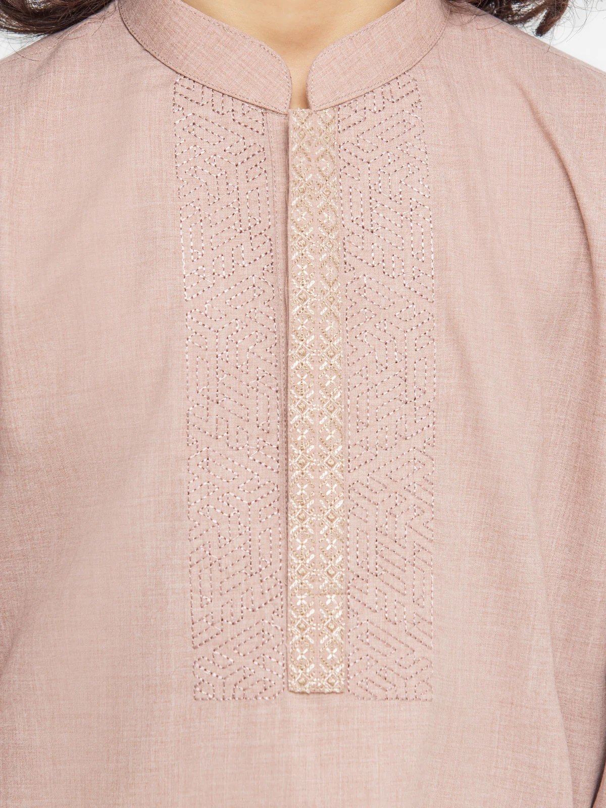 Boy's Tea Pink Kurta Shalwar - EBTKS24-3916 - Image 4