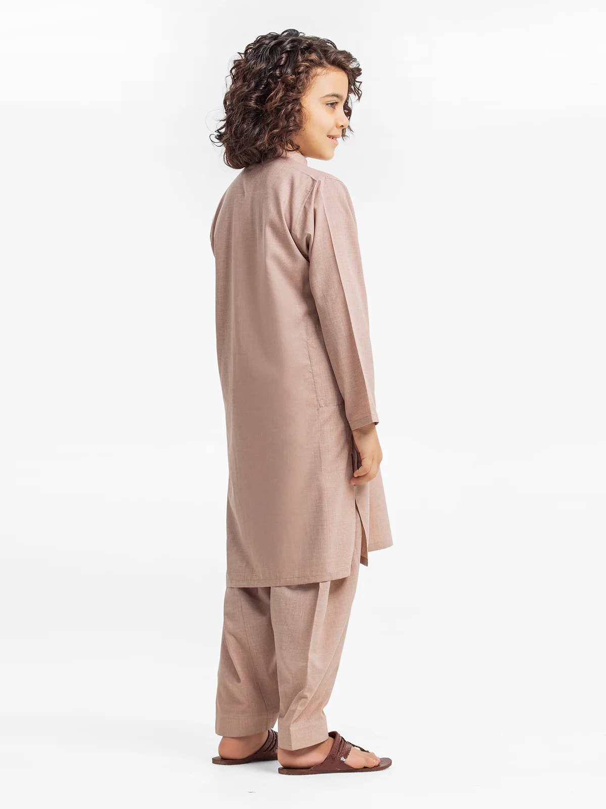 Boy's Tea Pink Kurta Shalwar - EBTKS24-3916 - Image 5