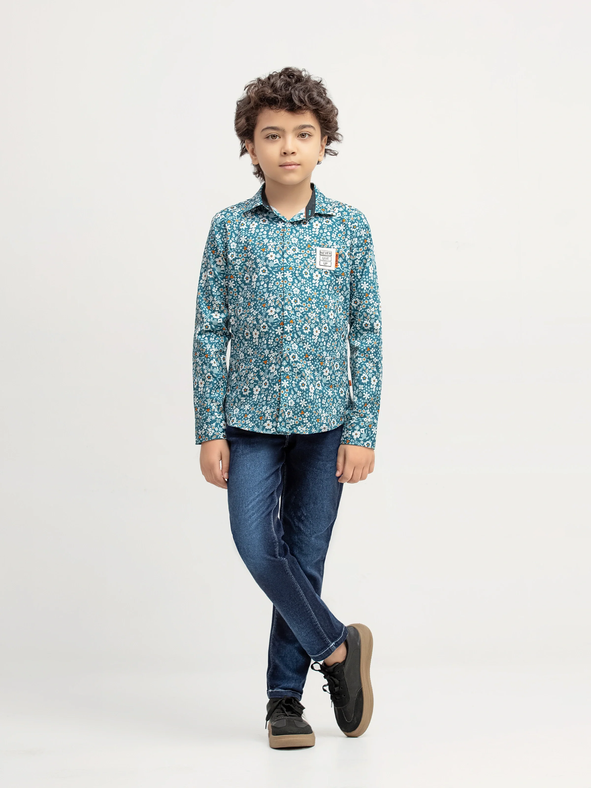 Boy's Teal Blue Shirt - EBTSF5-27672 - Image 2