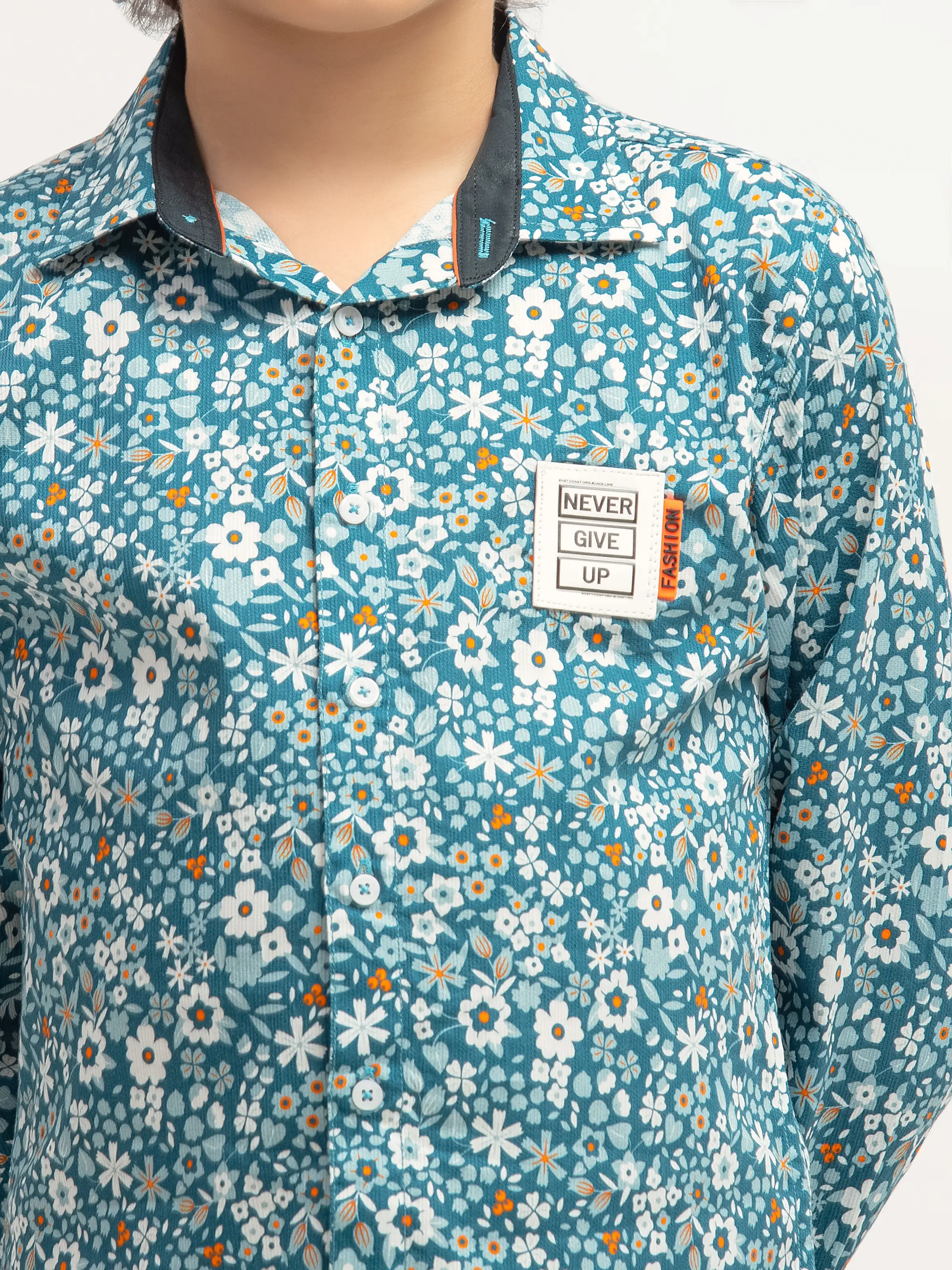 Boy's Teal Blue Shirt - EBTSF5-27672 - Image 3