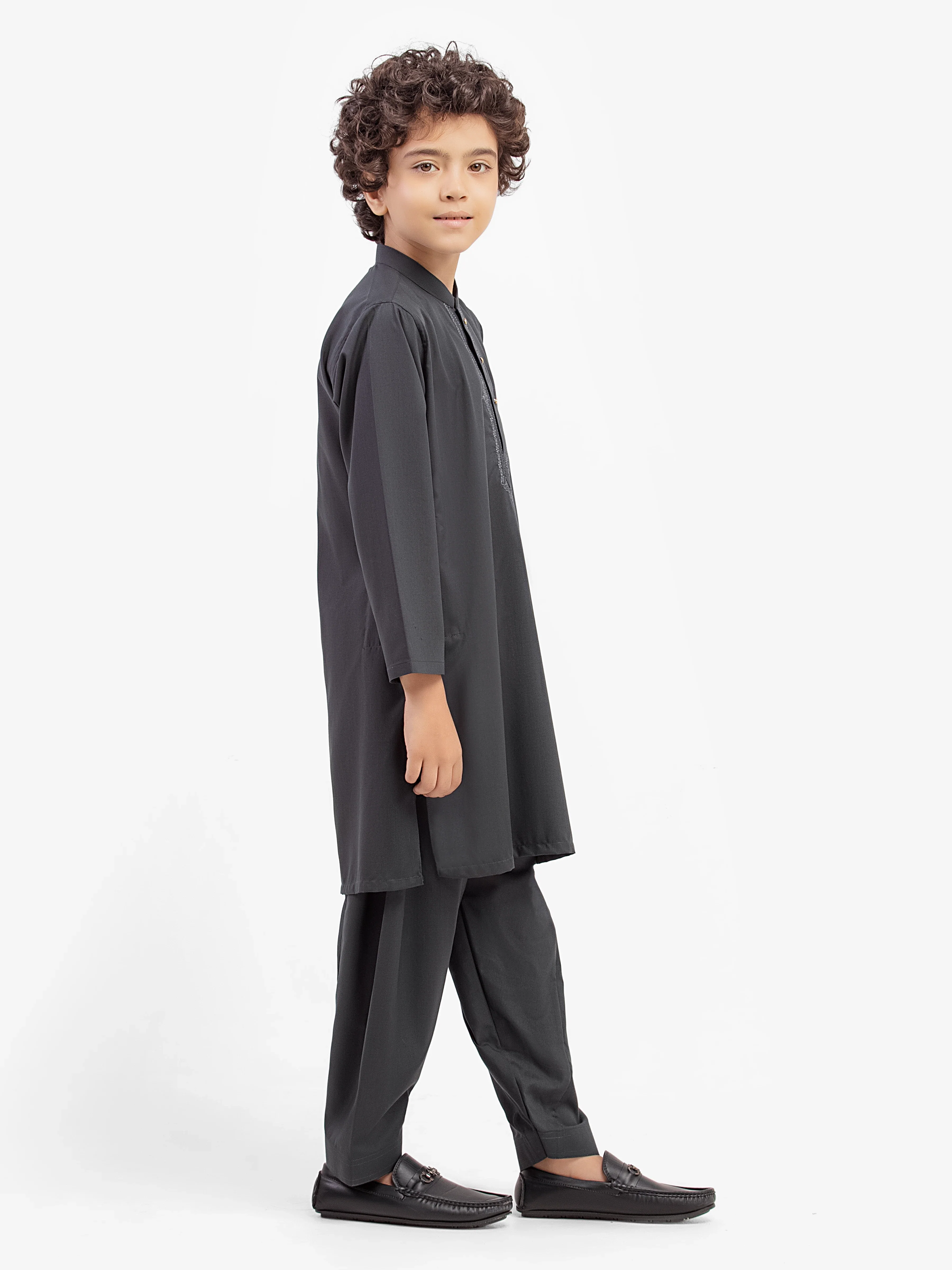 Boy's Teal Green Kurta Shalwar - EBTKS5-4046 - Image 4