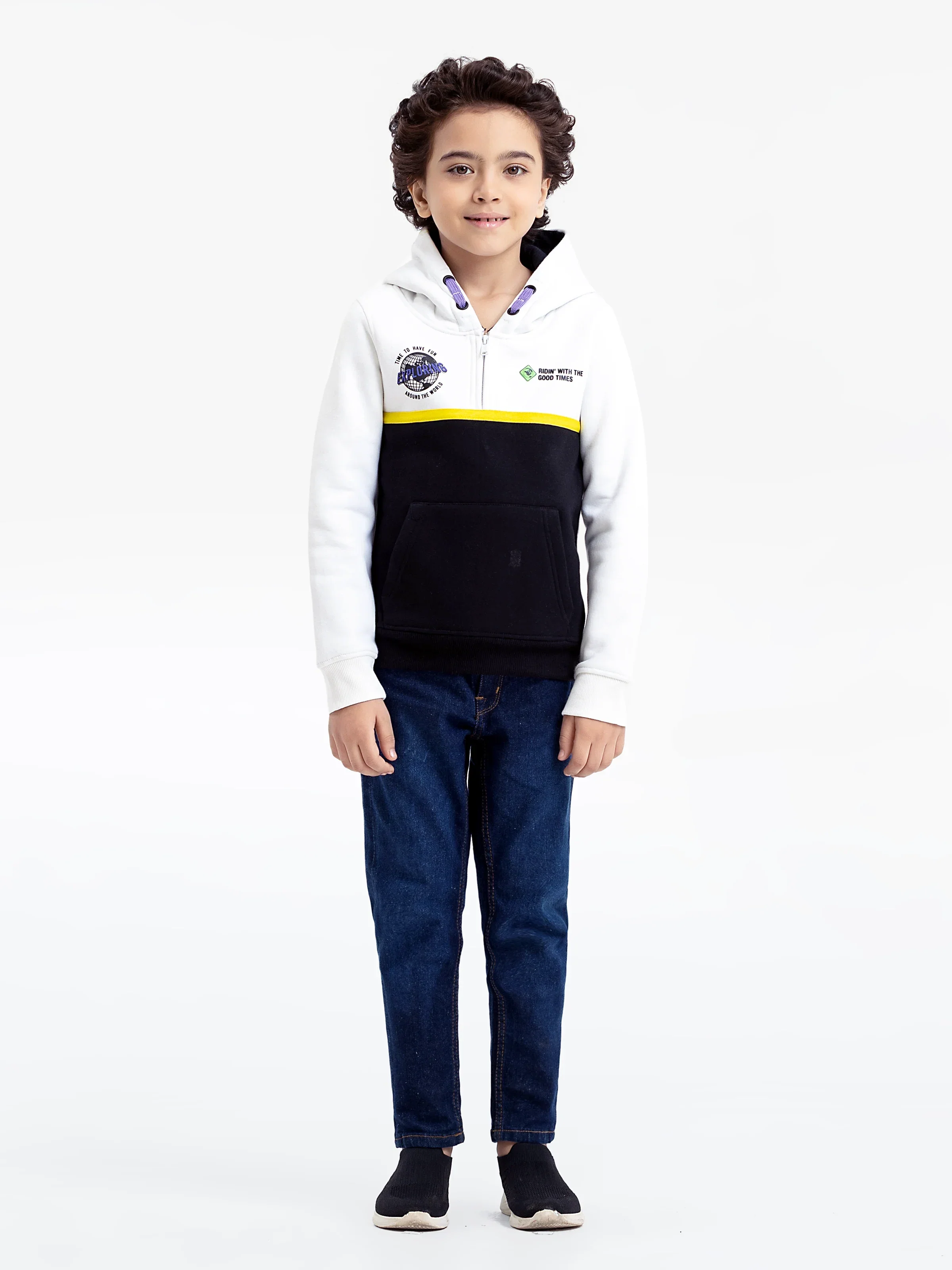 Boy's White & Black Hoodie - EBTH23-004 - Image 2