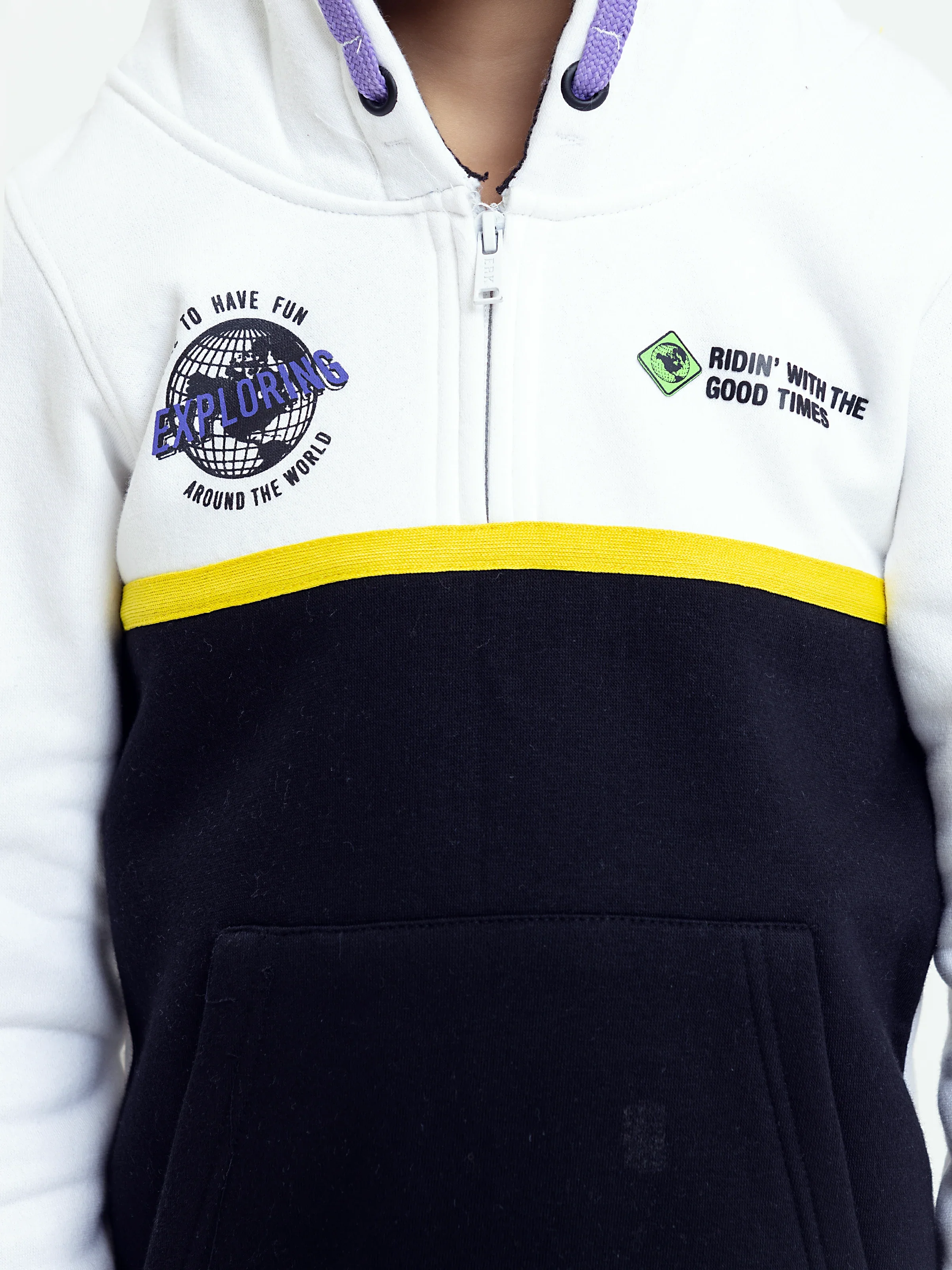 Boy's White & Black Hoodie - EBTH23-004 - Image 3