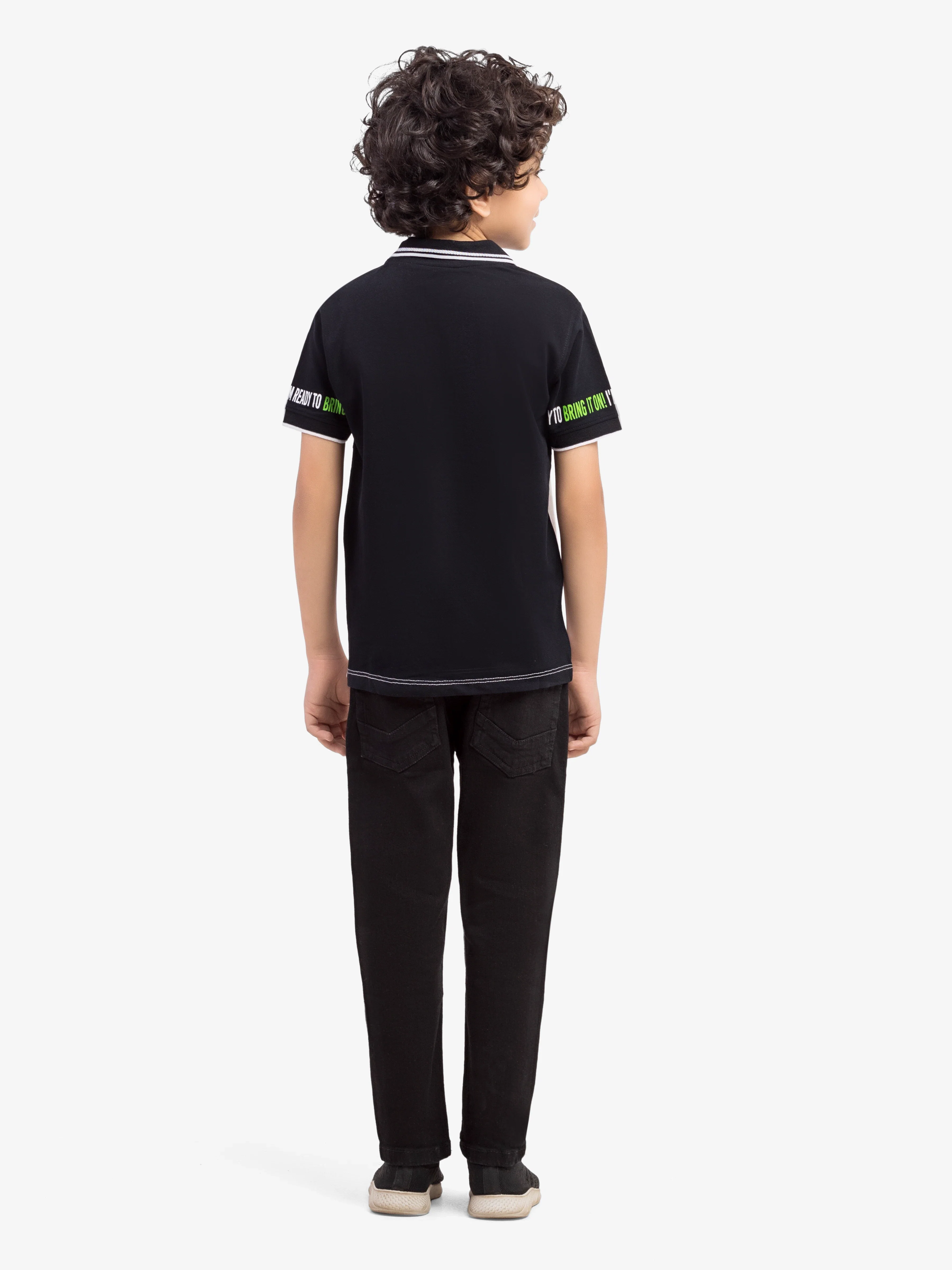 Boy's White & Black Polo Shirt - EBTPS5-012 - Image 5