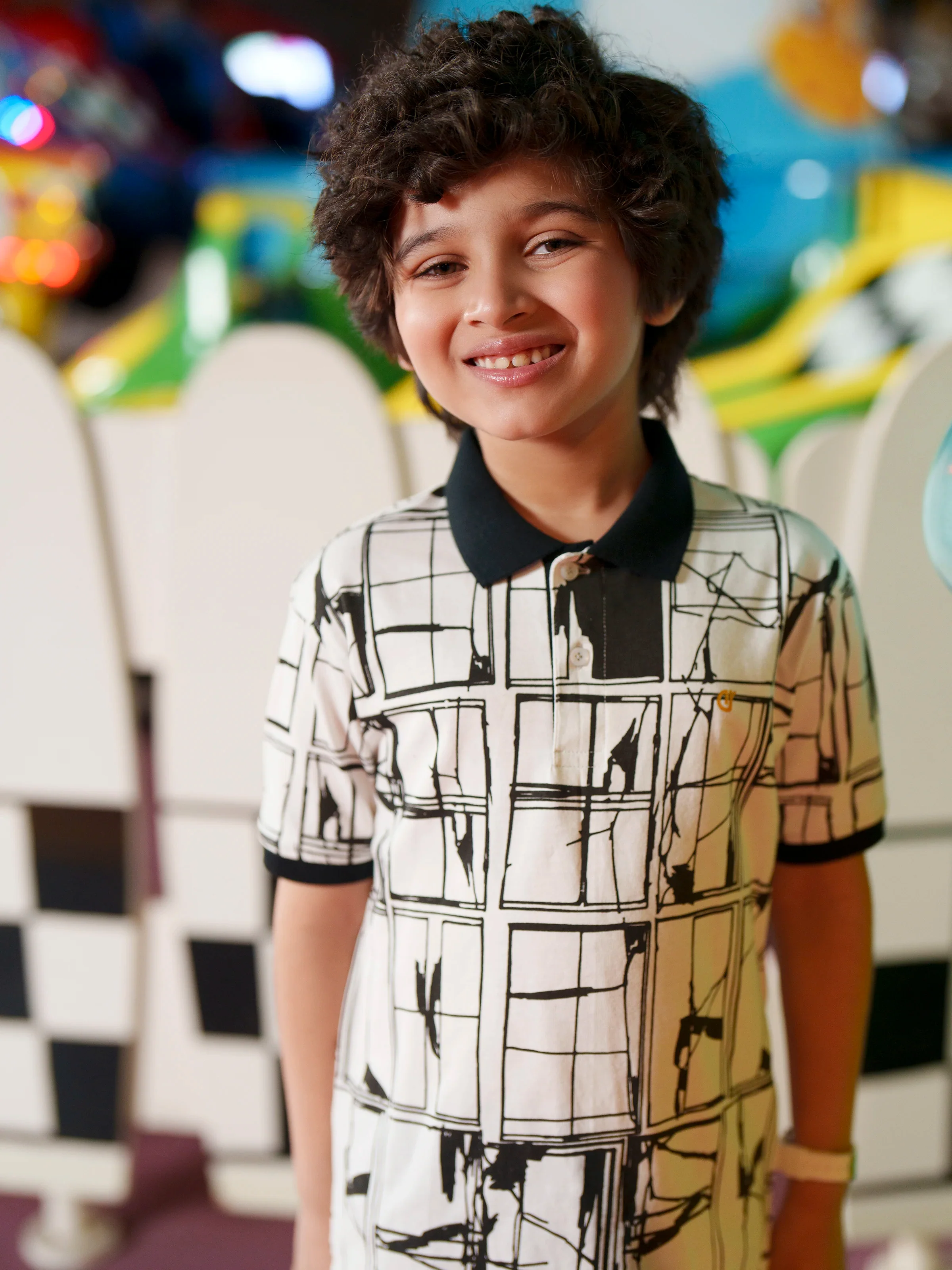 Boy's White & Black Polo Shirt - EBTPS6-018 - Image 2