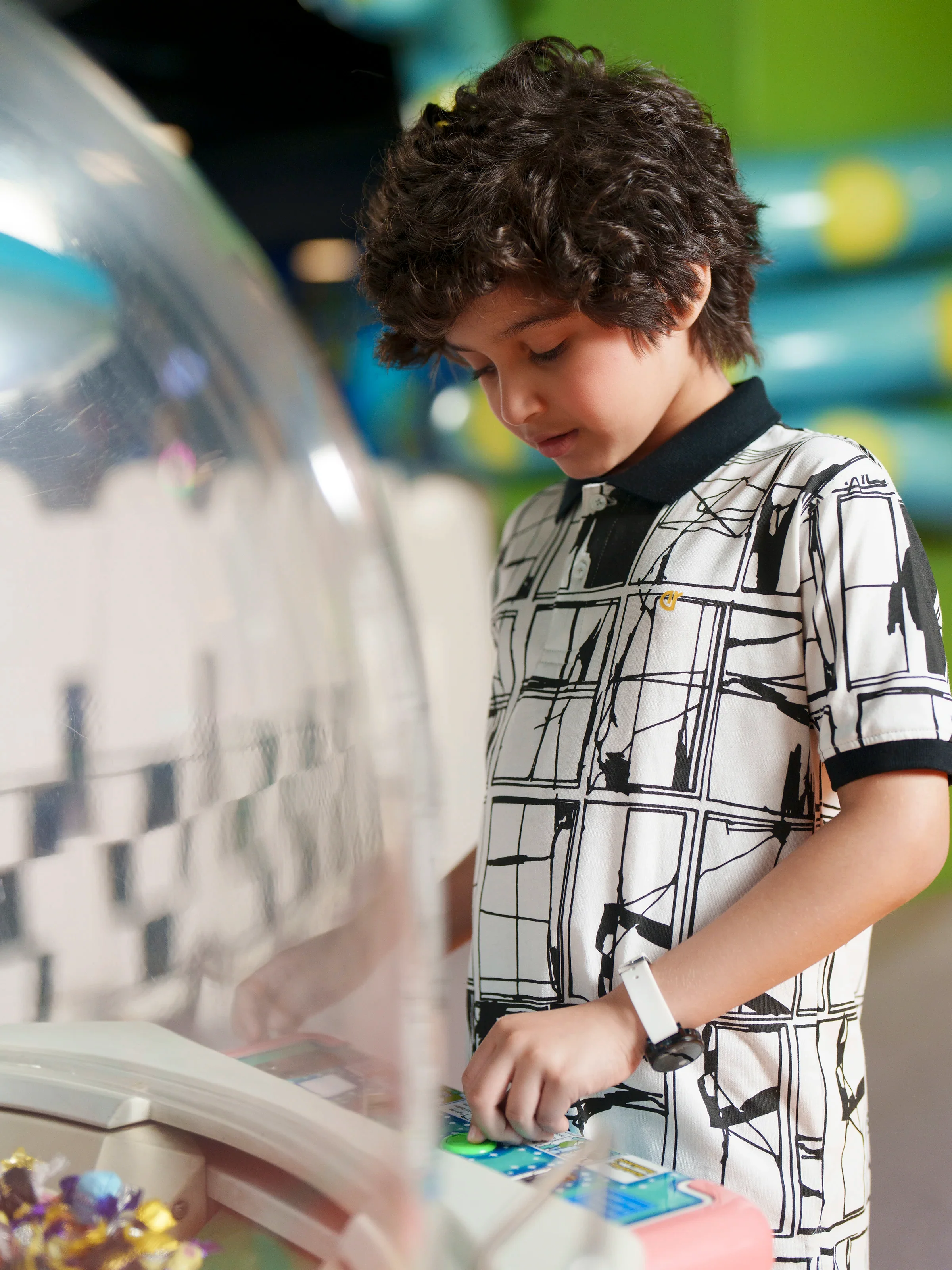 Boy's White & Black Polo Shirt - EBTPS6-018 - Image 5