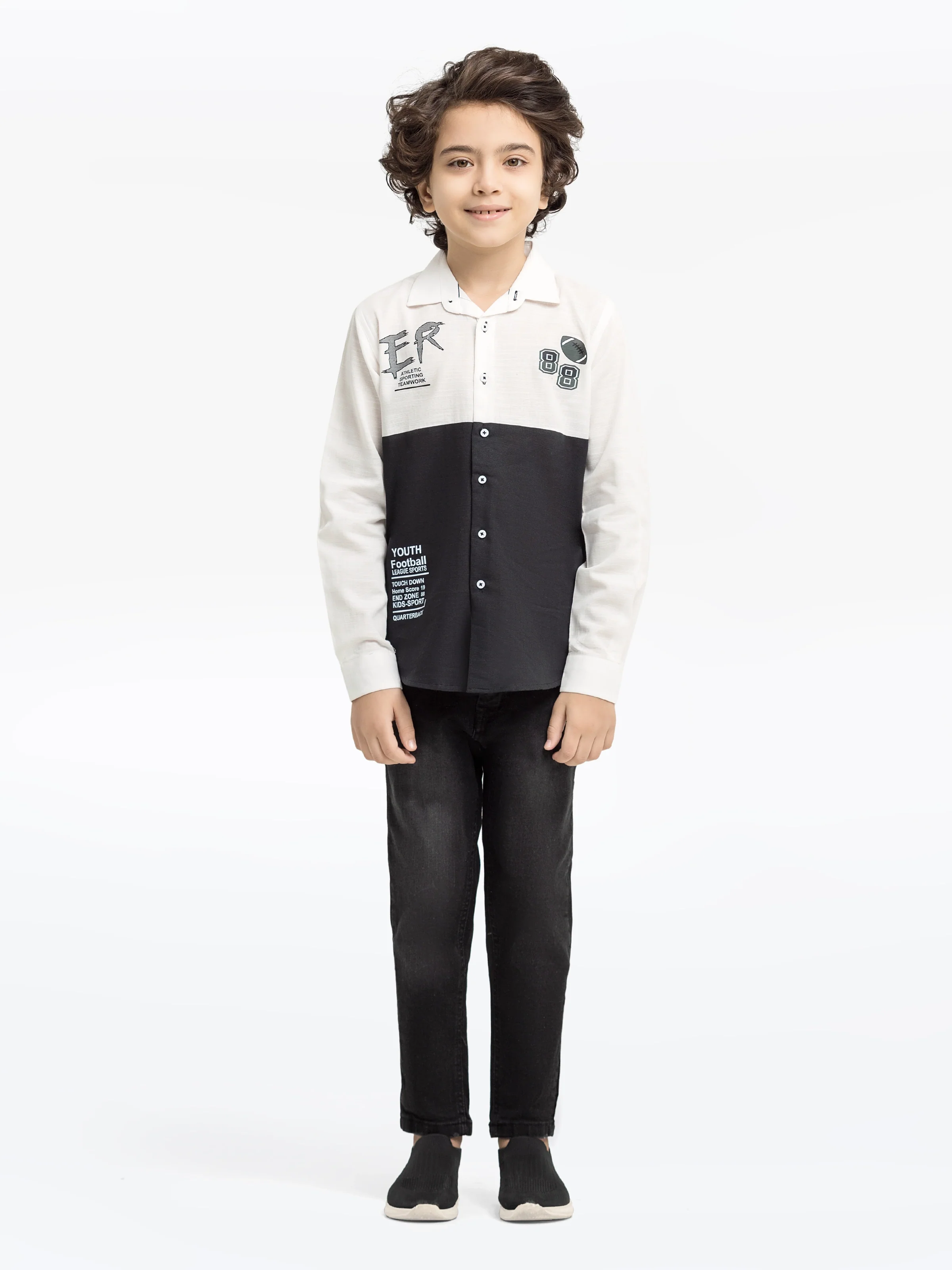 Boy's White & Black Shirt - EBTS5-27575 - Image 2