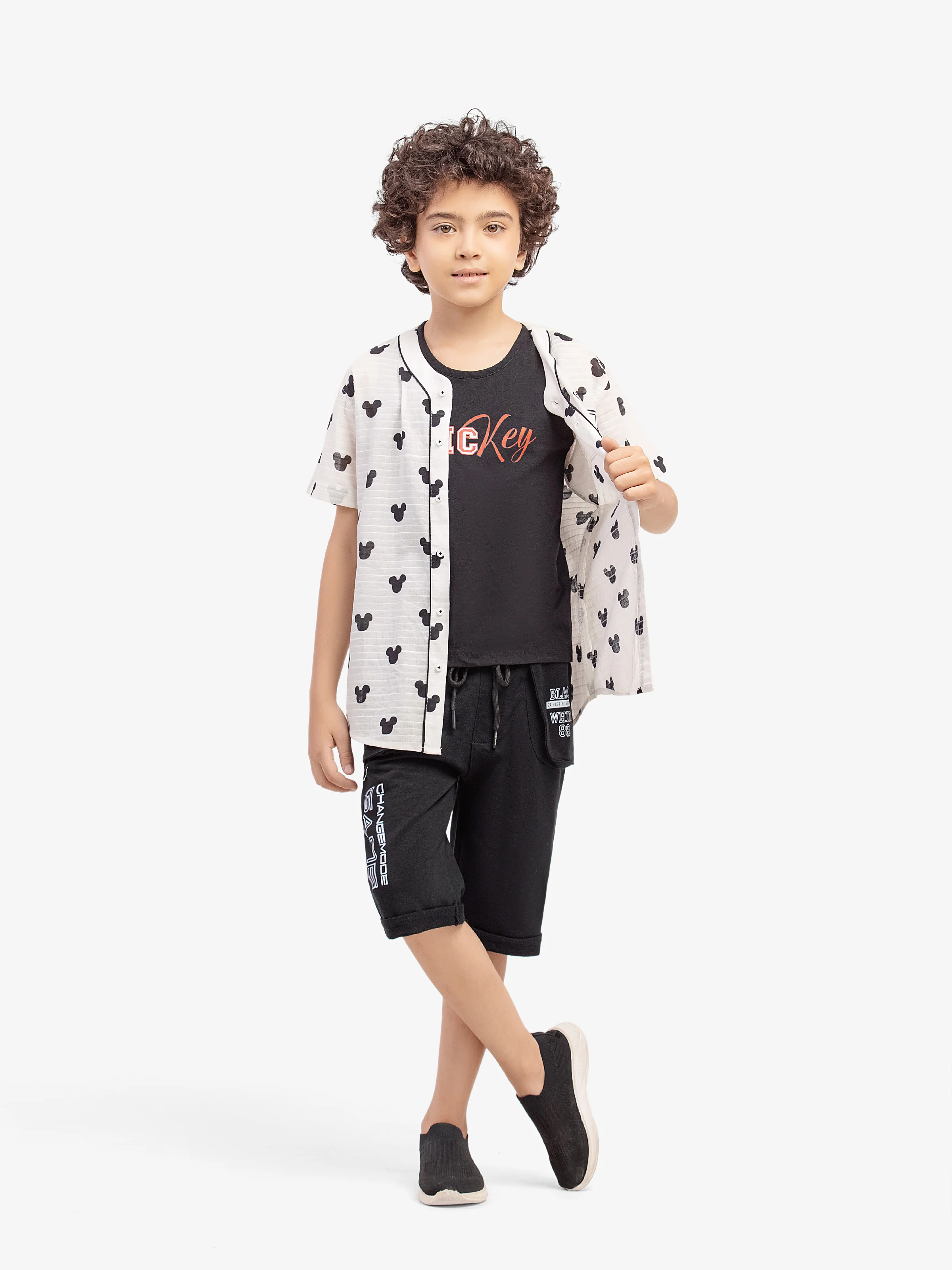 Boy's White & Black Shirt - EBTS5-27635-2P - Image 2
