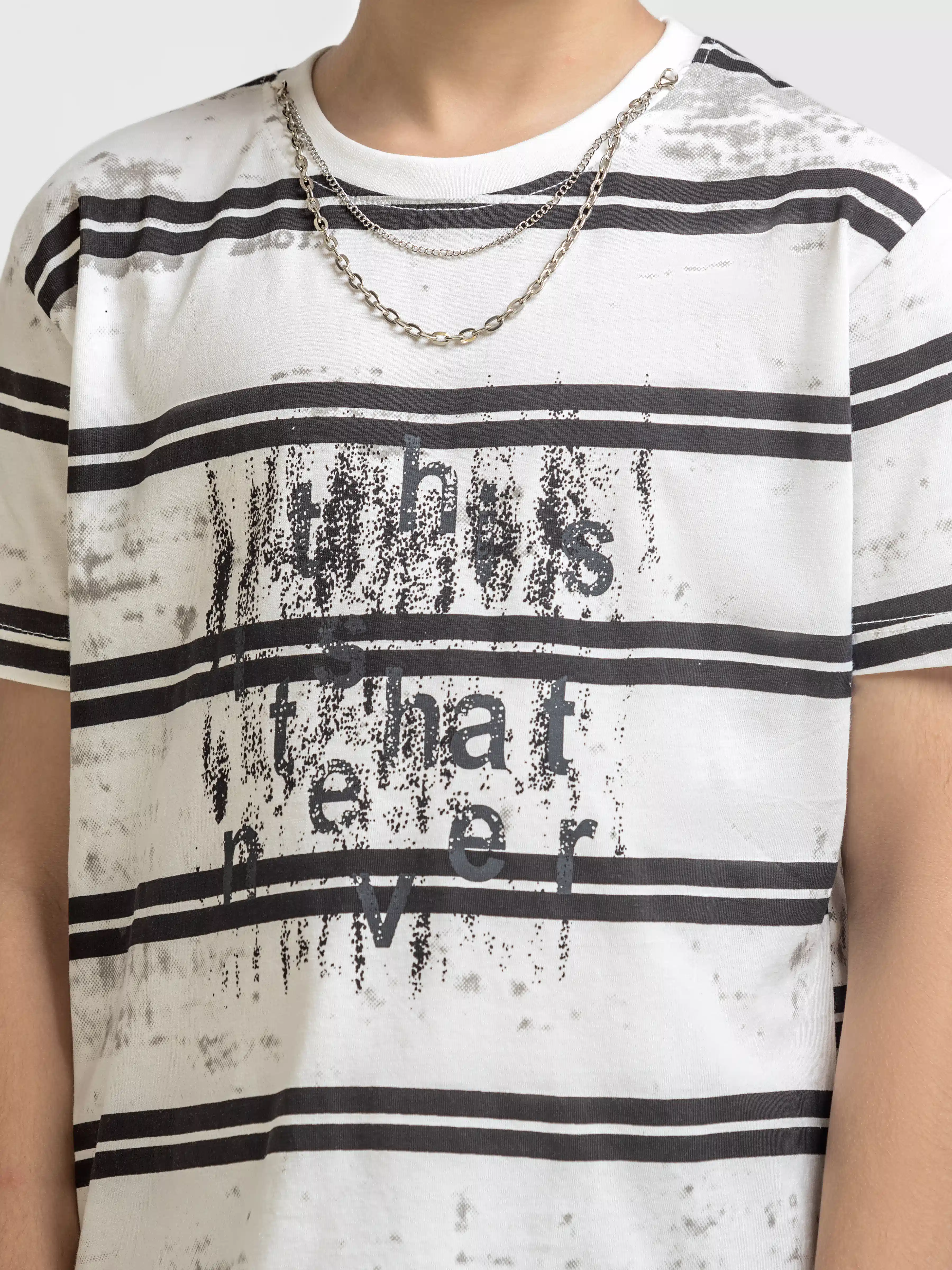 Boy's White & Black T-Shirt - EBTTS6-038 - Image 3