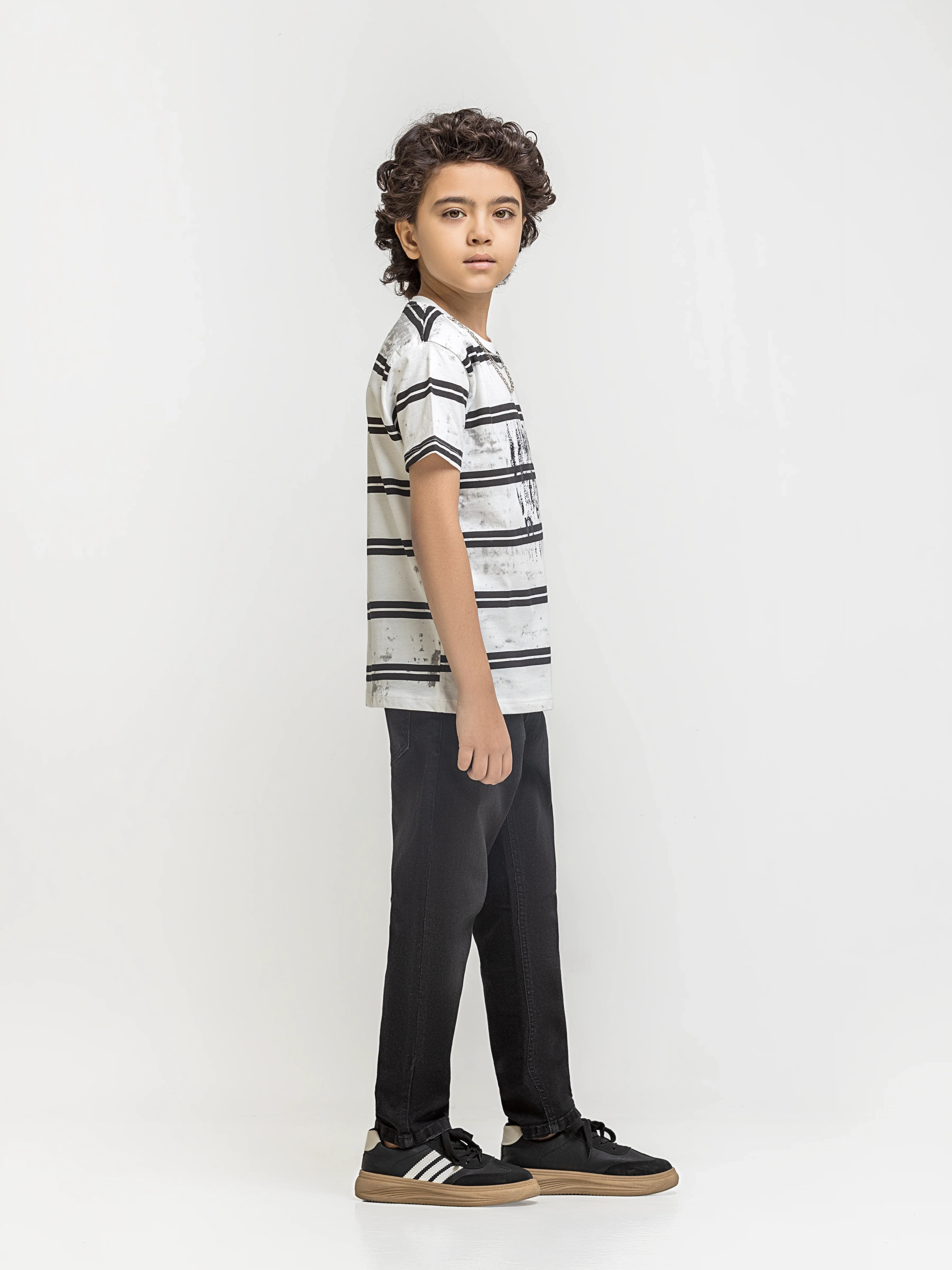 Boy's White & Black T-Shirt - EBTTS6-038 - Image 4