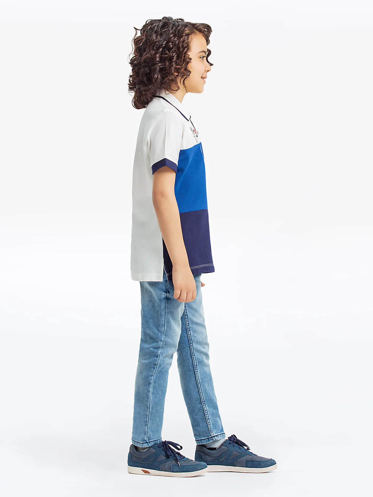 Boy's White & Blue Polo Shirt - EBTPS23-029 - Image 3