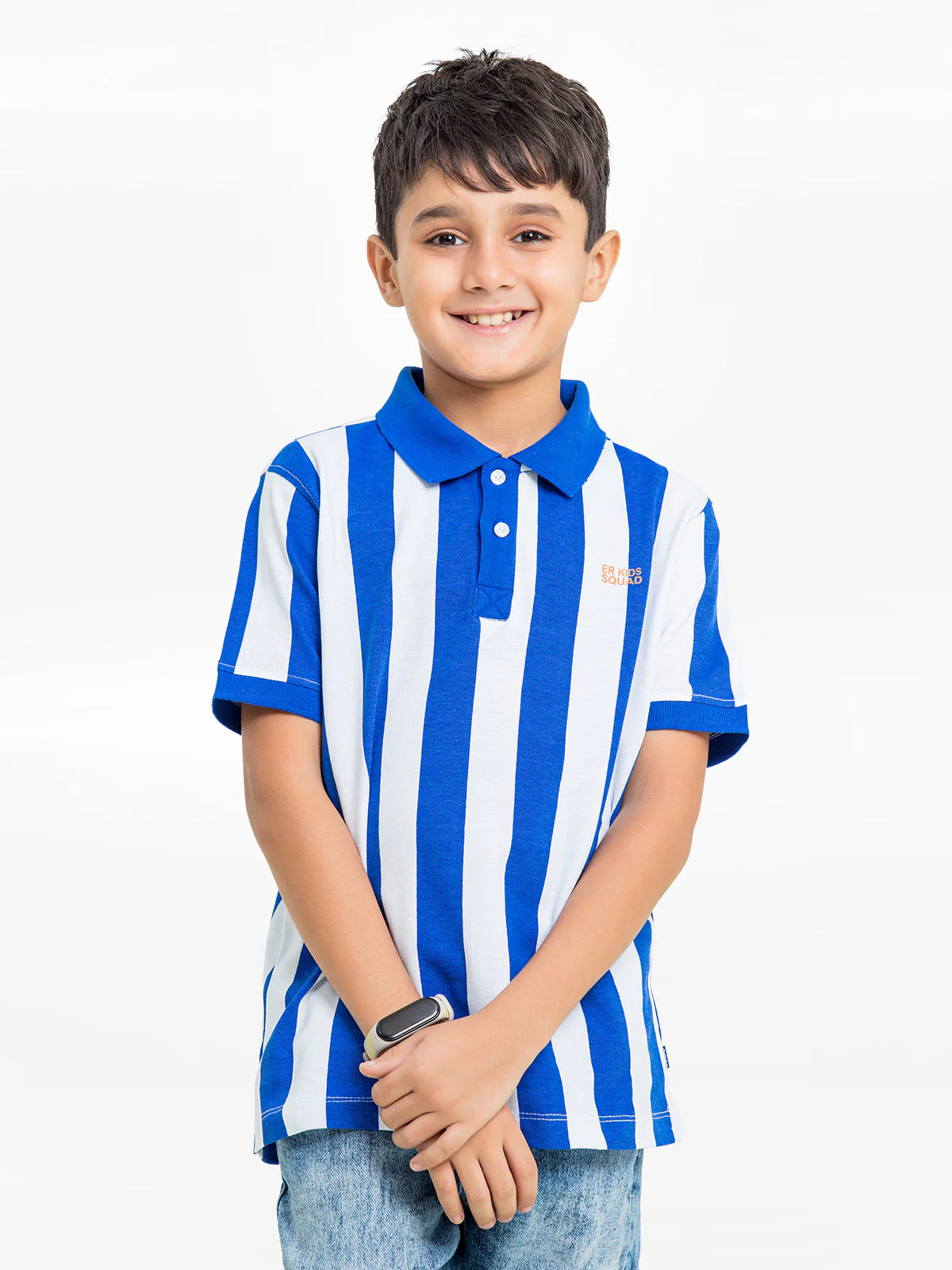 Boy's White & Blue Polo Shirt - EBTPS24-001 - Image 2