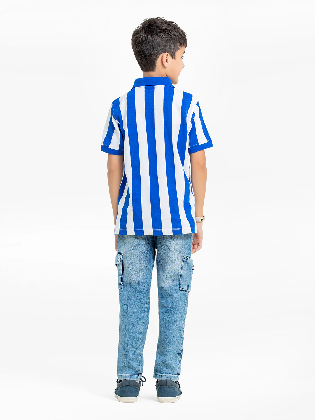 Boy's White & Blue Polo Shirt - EBTPS24-001 - Image 4