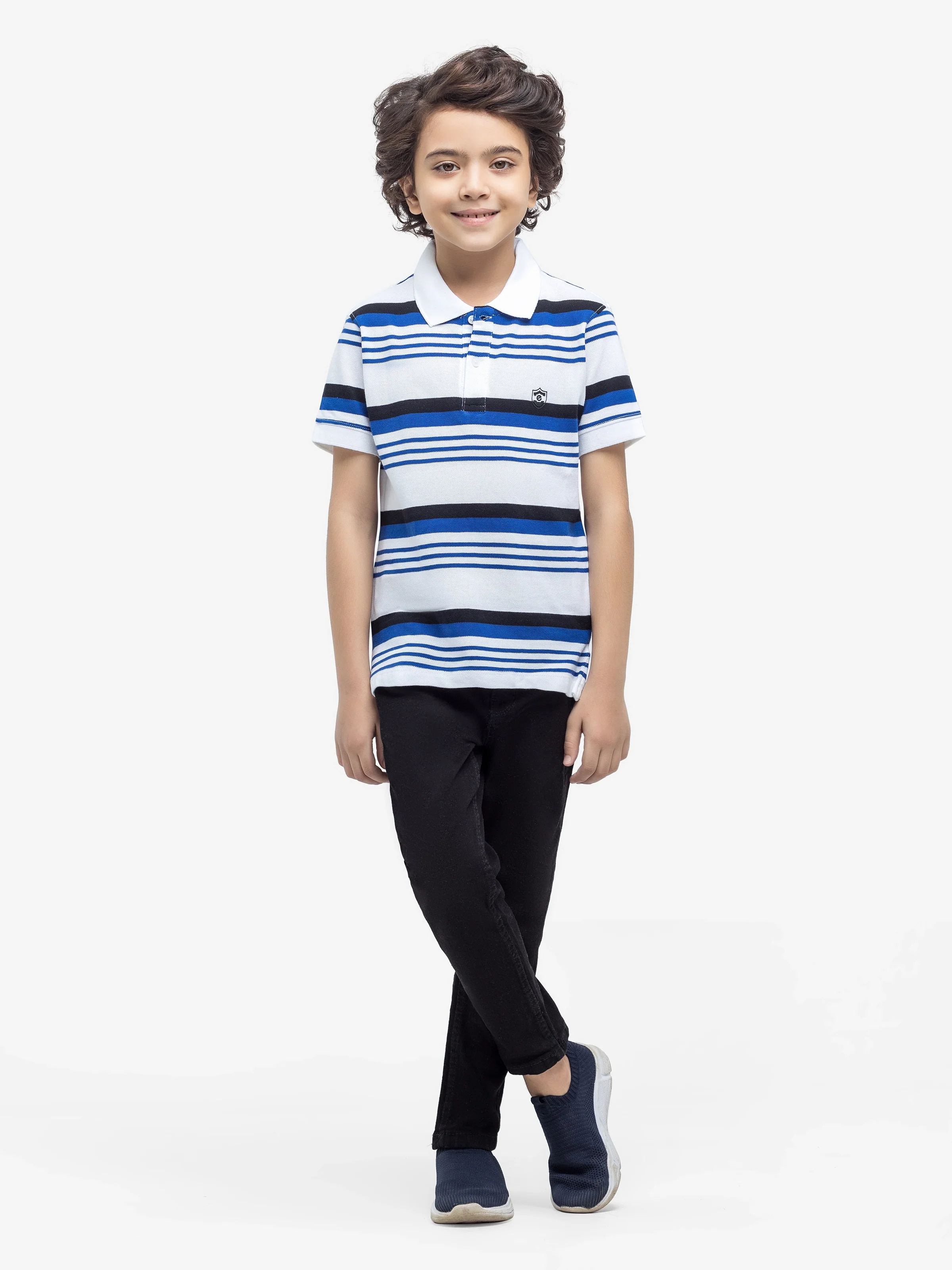 Boy's White & Blue Polo Shirt - EBTPS24-010 - Image 2