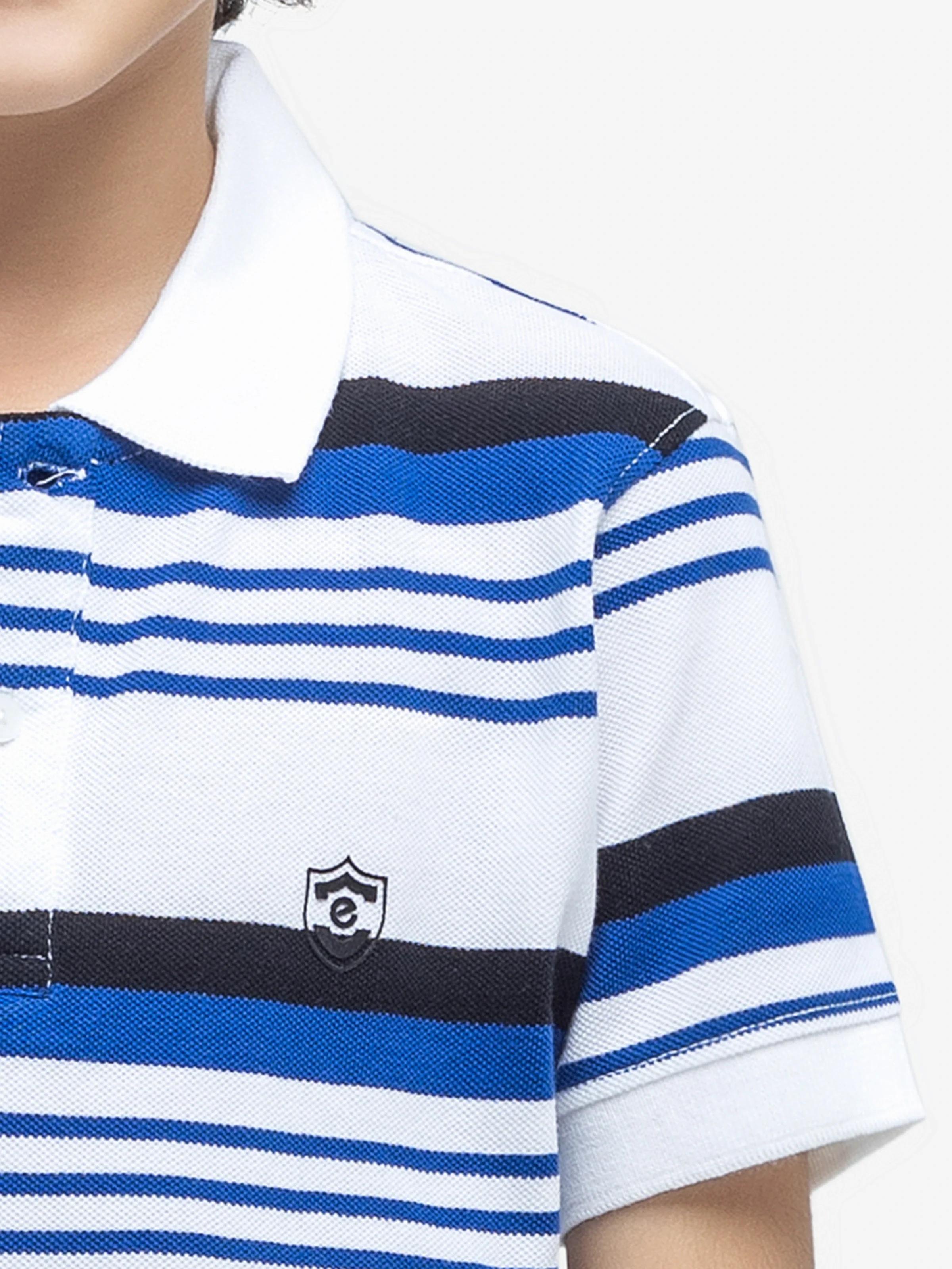 Boy's White & Blue Polo Shirt - EBTPS24-010 - Image 3