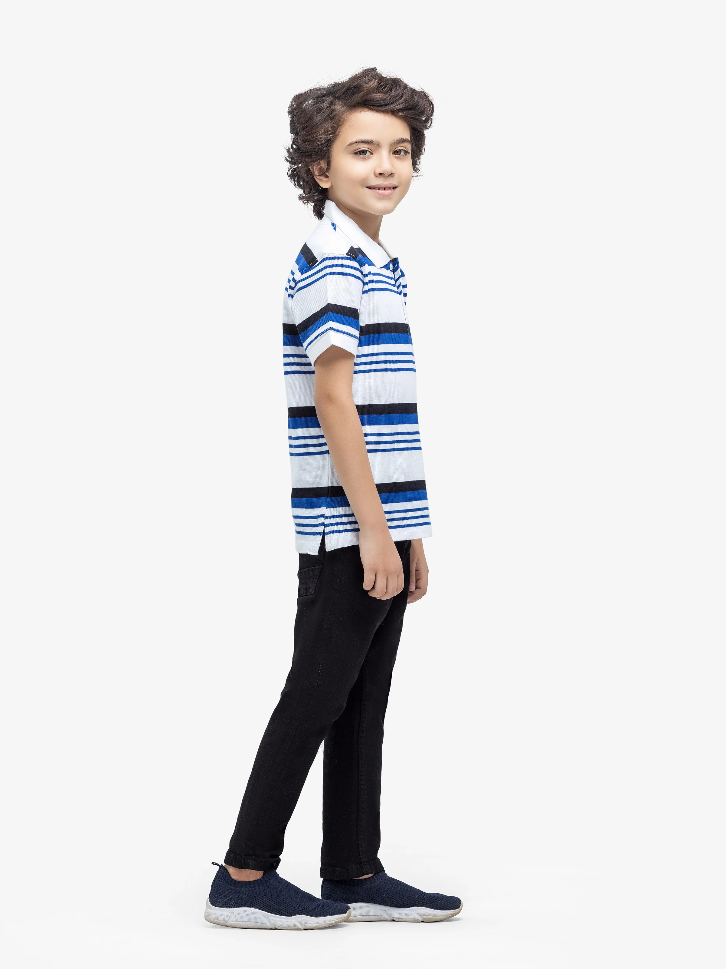 Boy's White & Blue Polo Shirt - EBTPS24-010 - Image 4