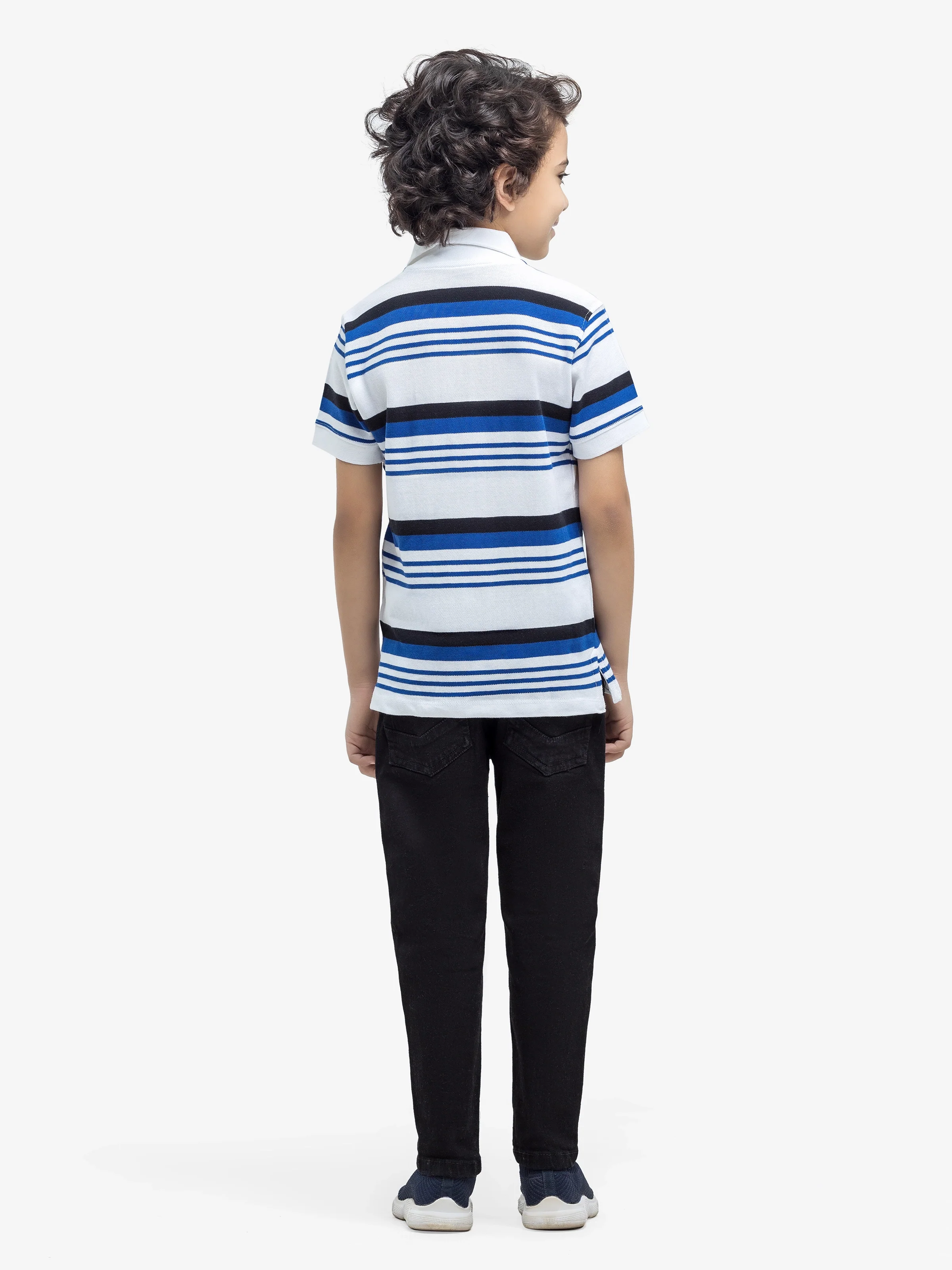 Boy's White & Blue Polo Shirt - EBTPS24-010 - Image 5