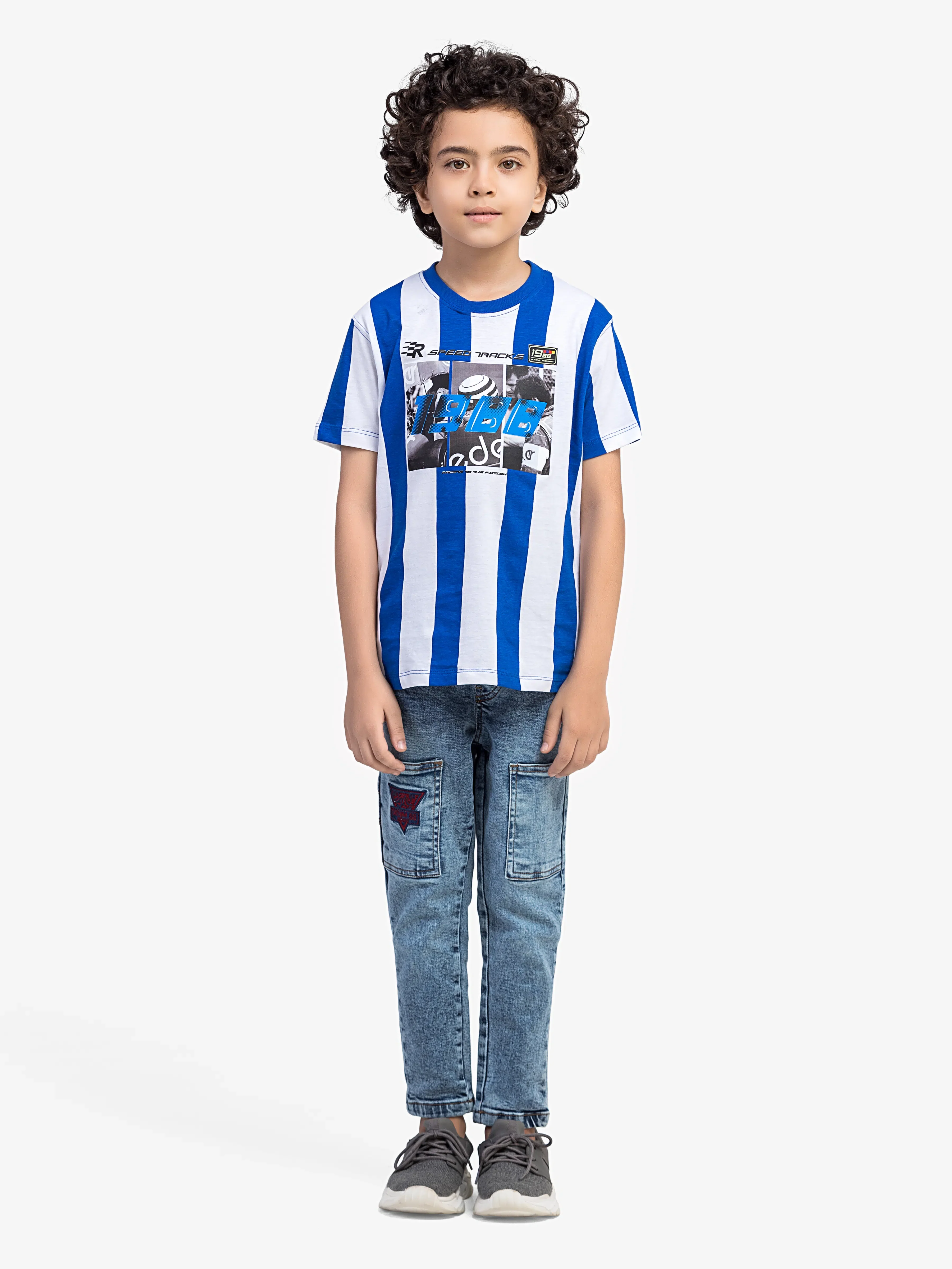 Boy's White & Blue T-Shirt - EBTTS5-023 - Image 2