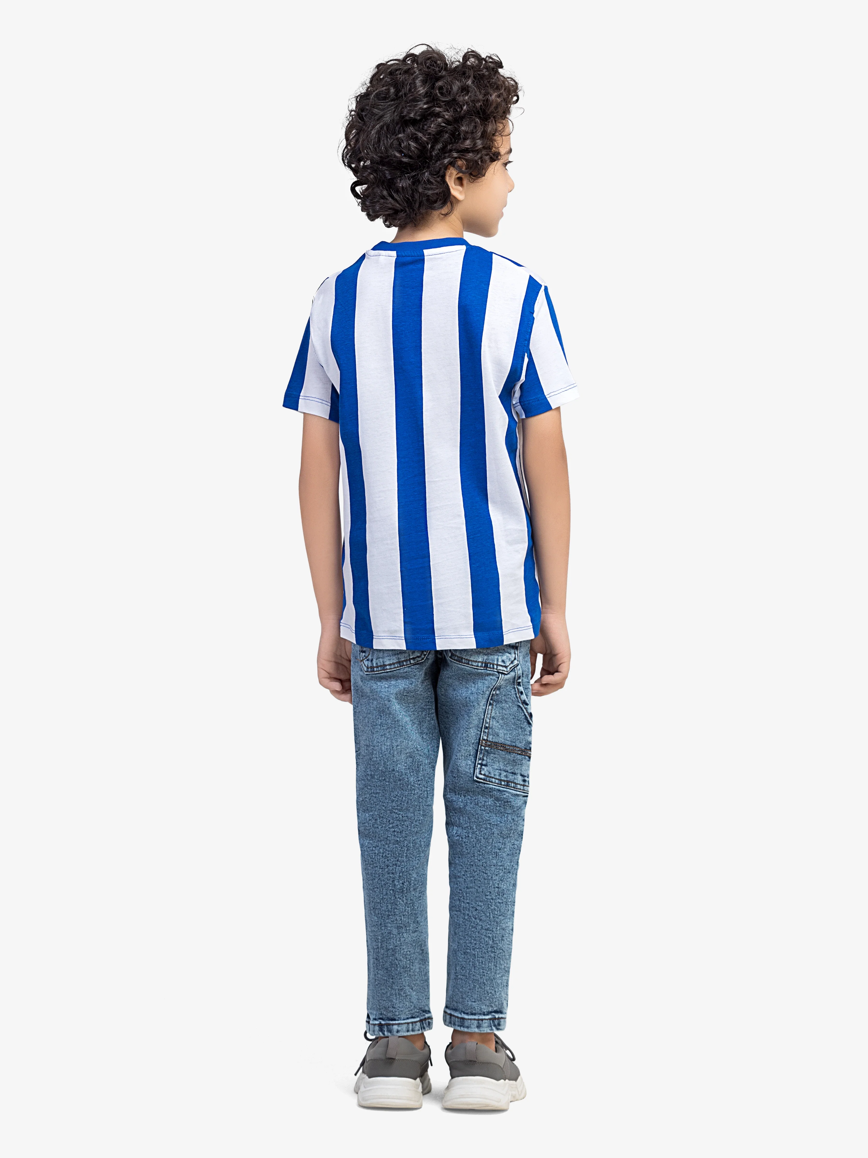 Boy's White & Blue T-Shirt - EBTTS5-023 - Image 5