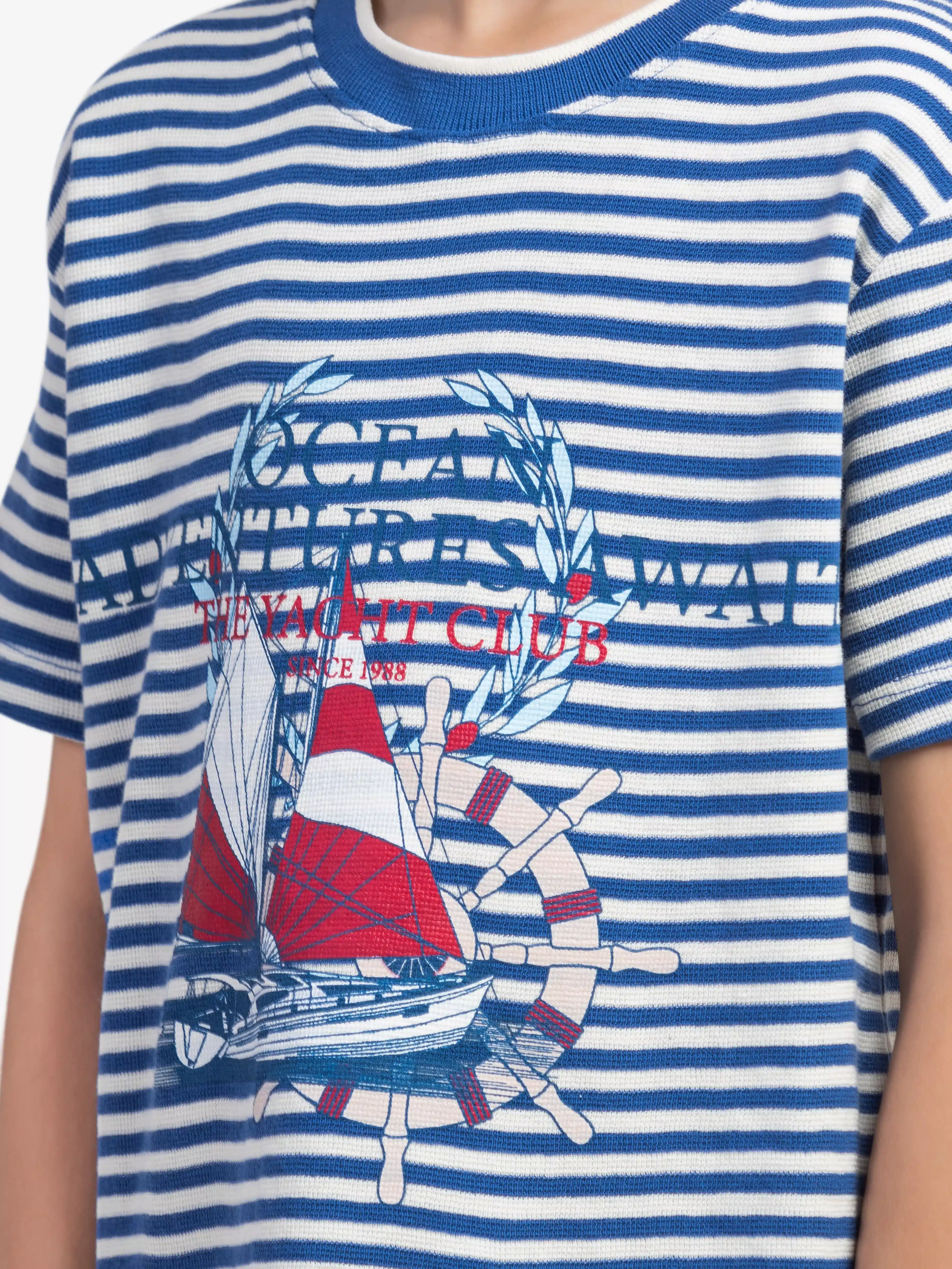 Boy's White & Blue T-Shirt - EBTTS5-038 - Image 3