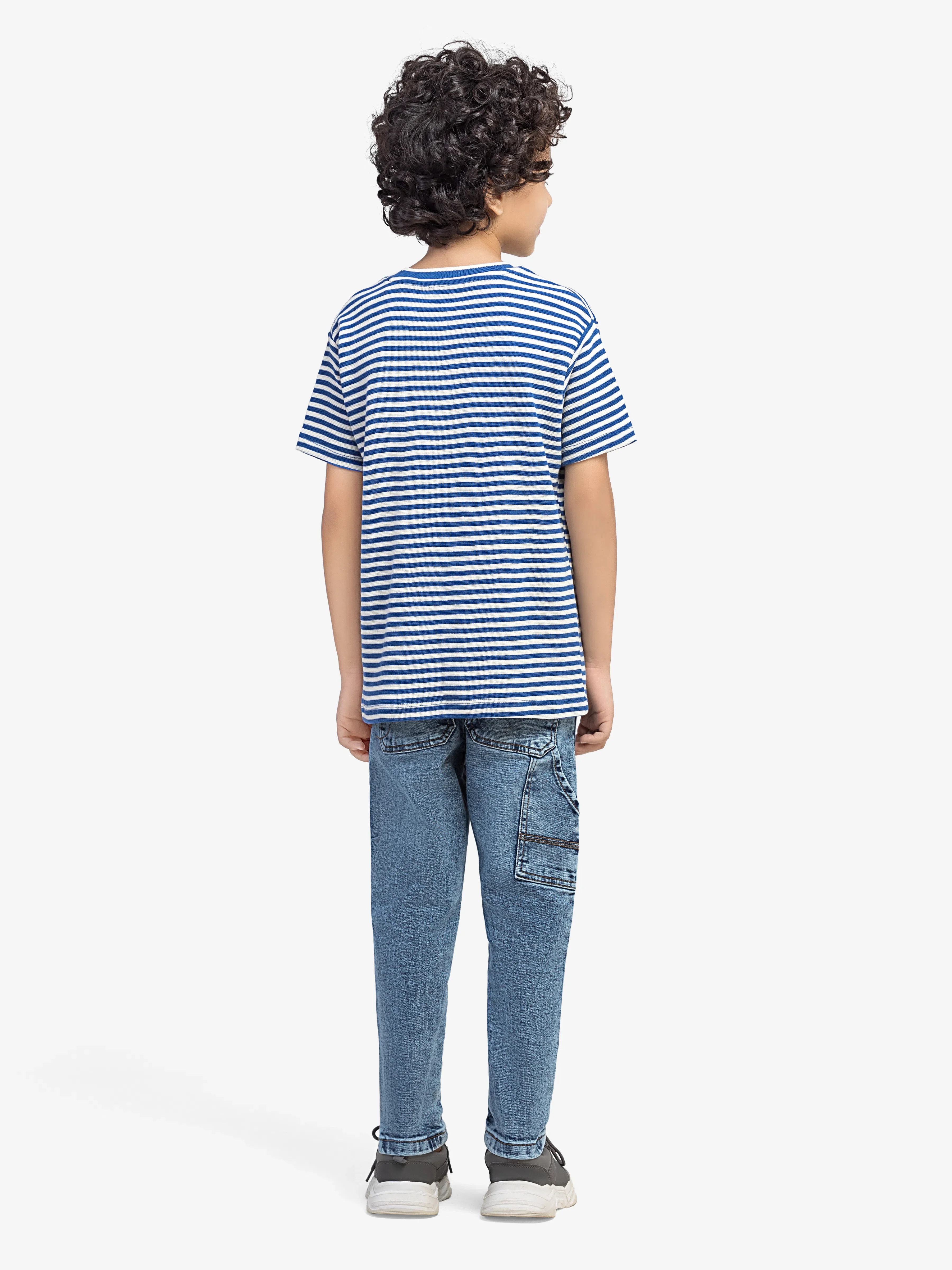 Boy's White & Blue T-Shirt - EBTTS5-038 - Image 5