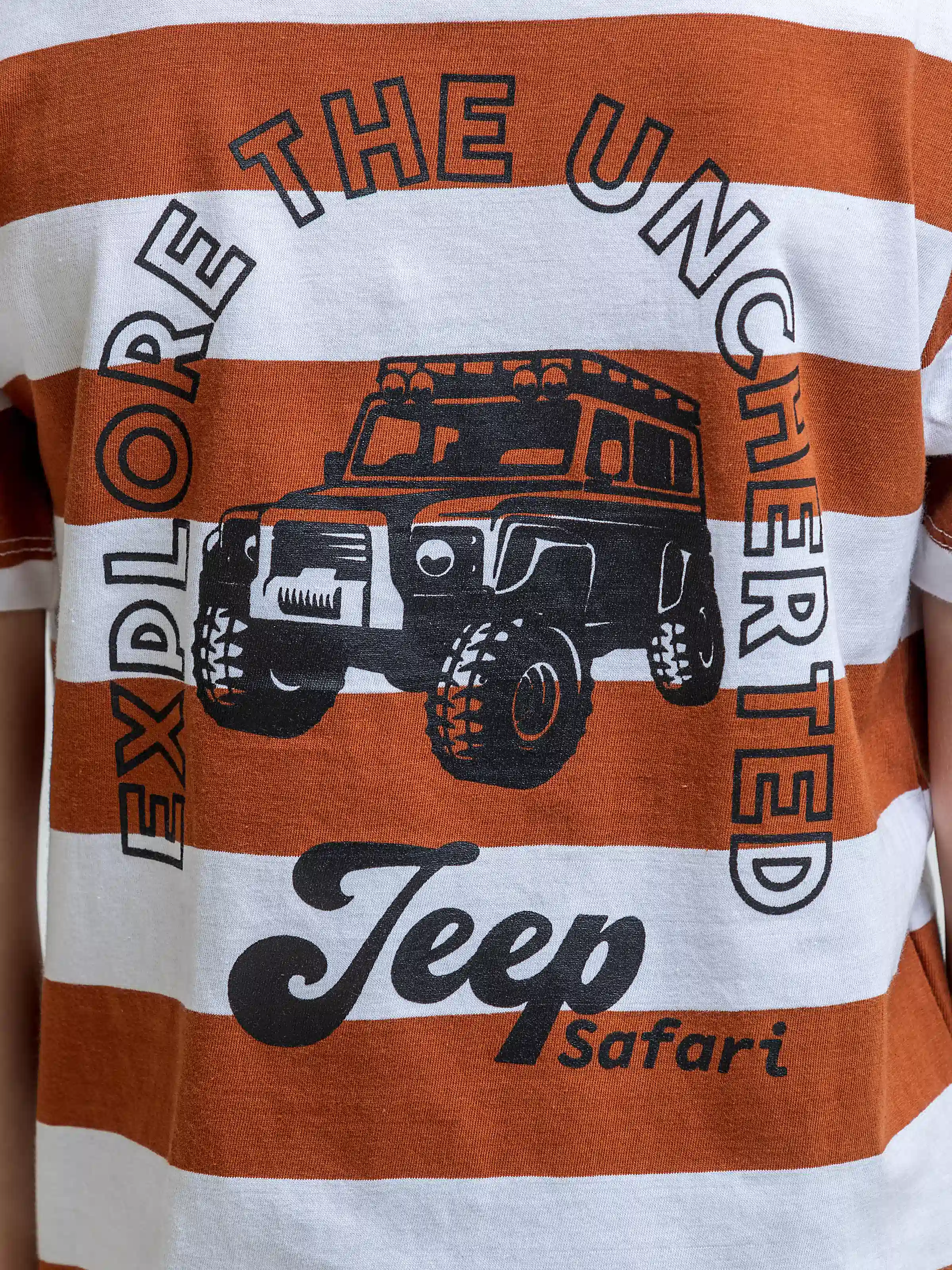 Boy's White & Brown T-Shirt - EBTTS6-052 - Image 3