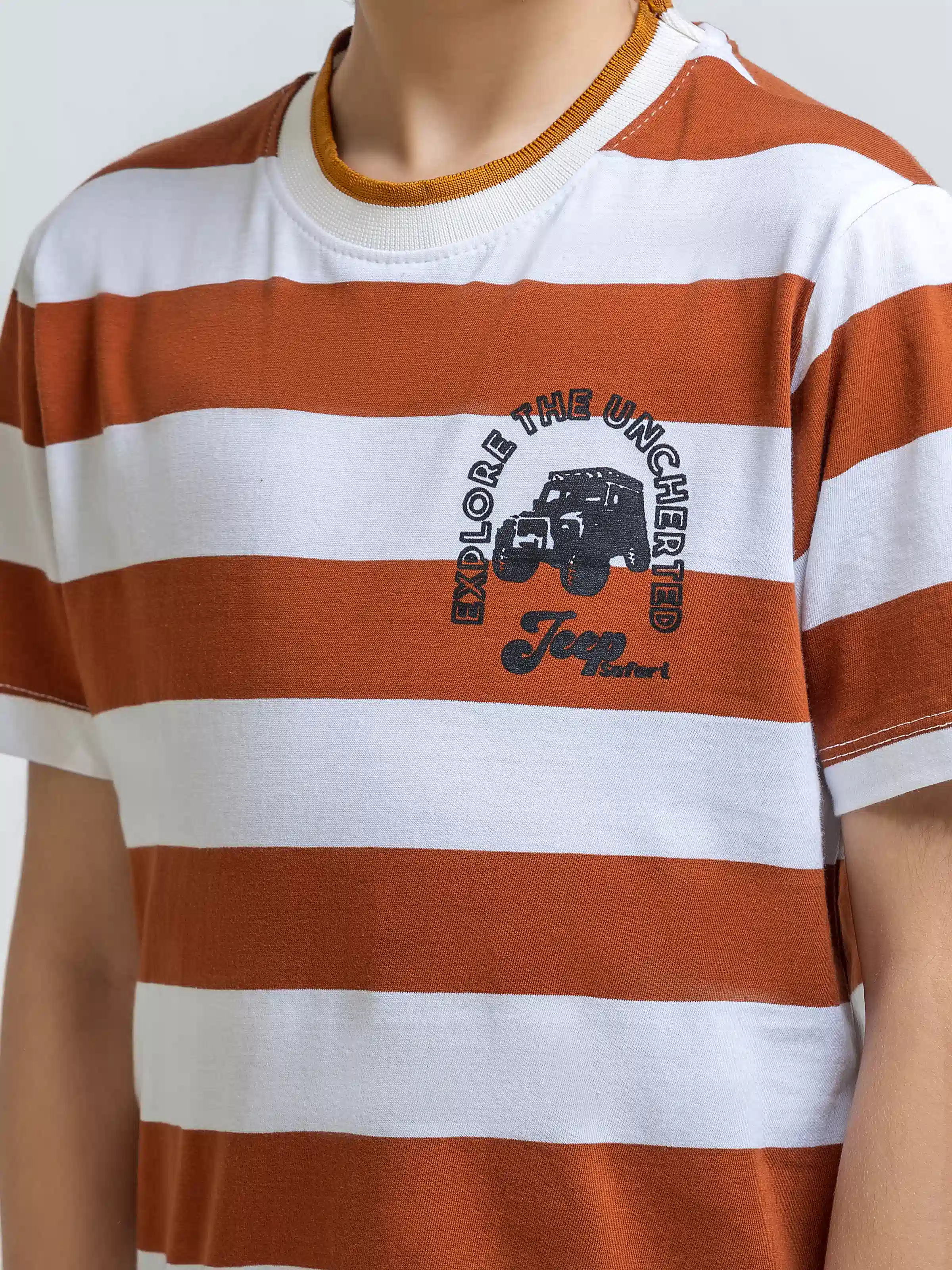 Boy's White & Brown T-Shirt - EBTTS6-052 - Image 4