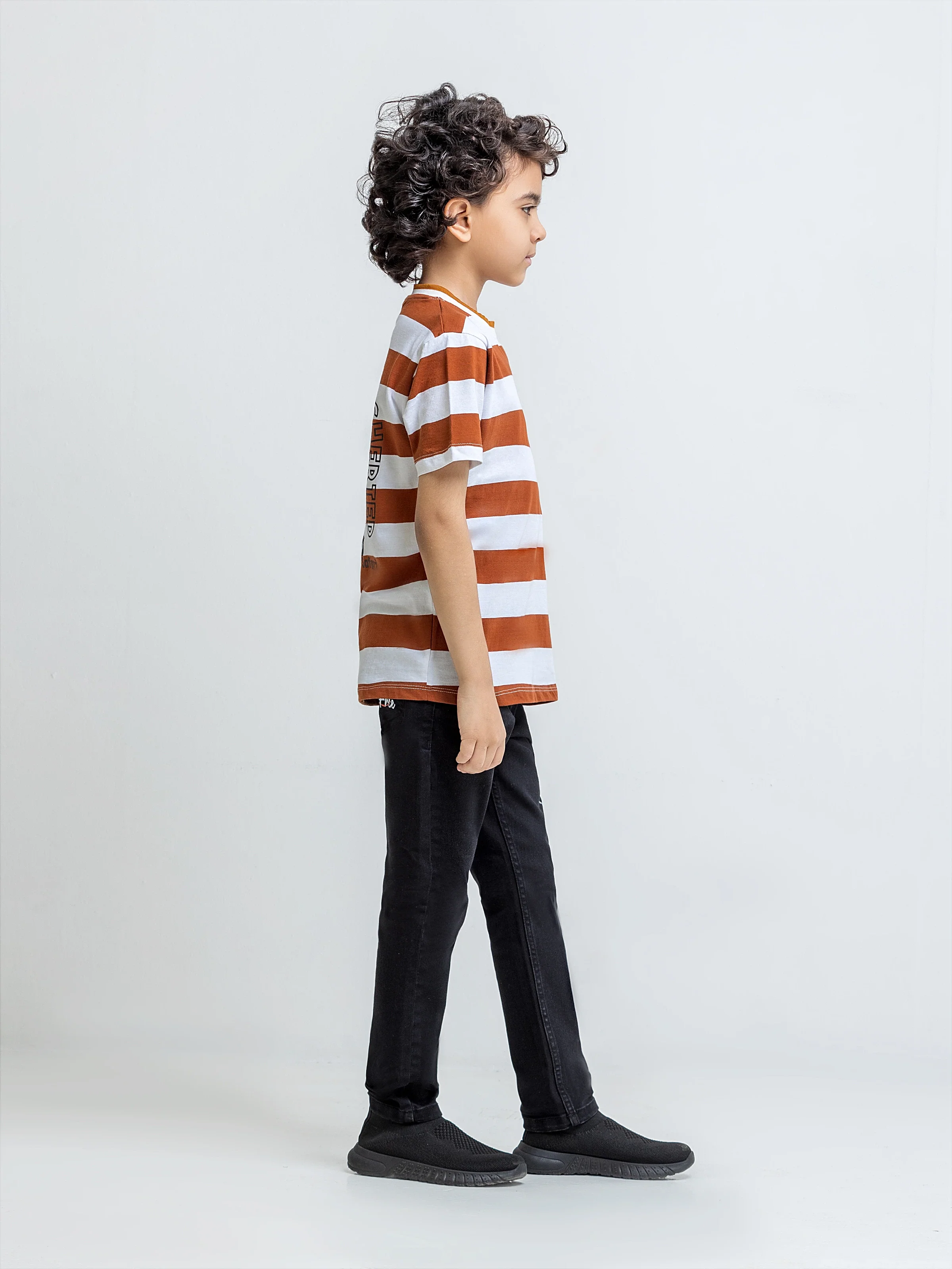 Boy's White & Brown T-Shirt - EBTTS6-052 - Image 5