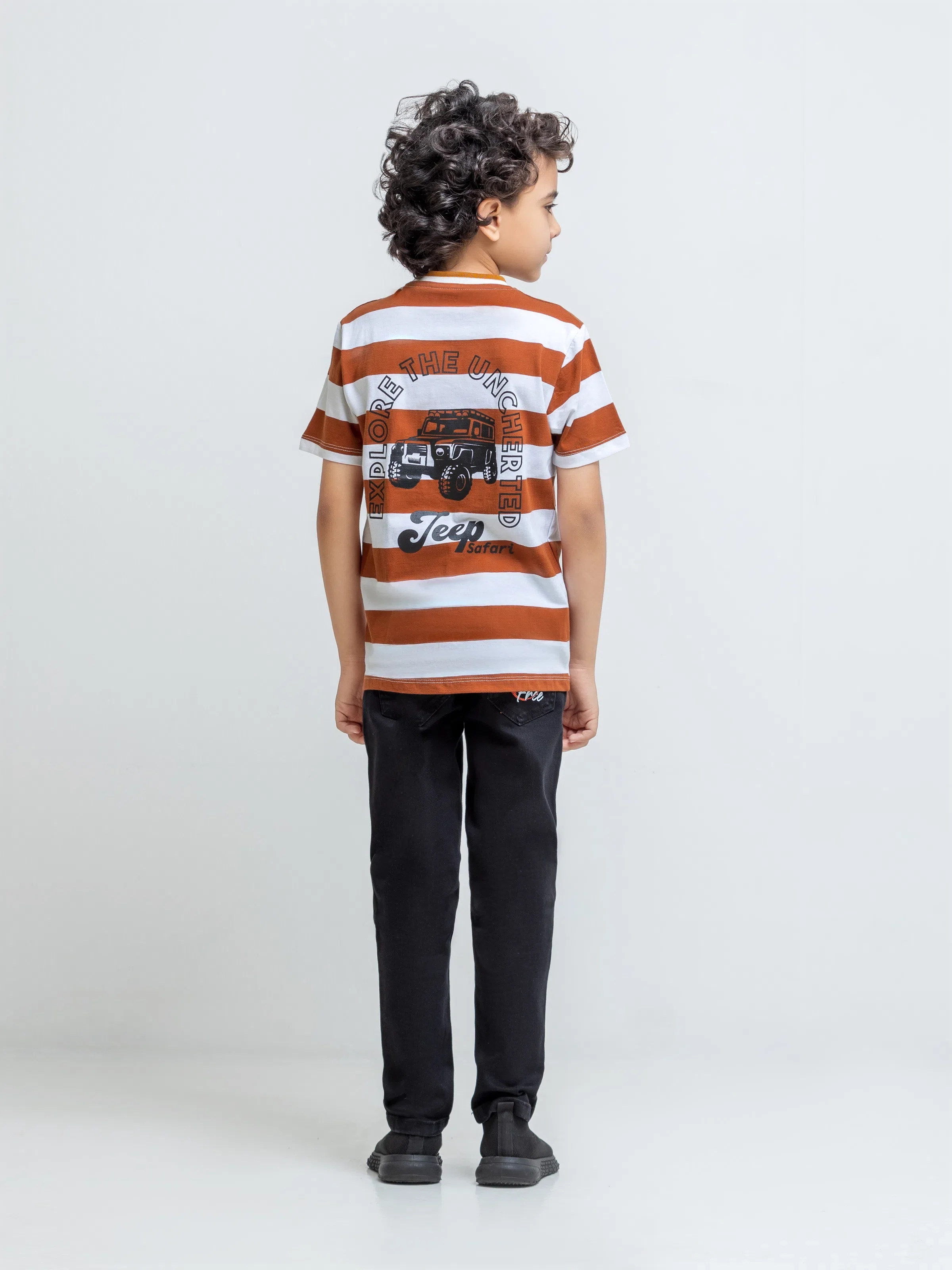 Boy's White & Brown T-Shirt - EBTTS6-052 - Image 6