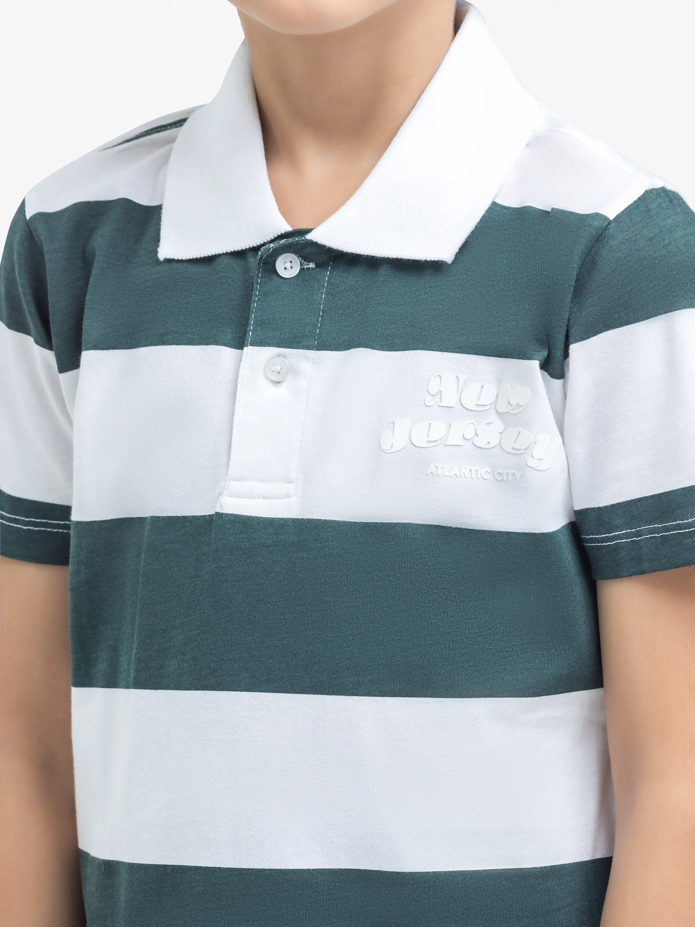 Boy's White & Green Polo Shirt - EBTPS24-028 - Image 3