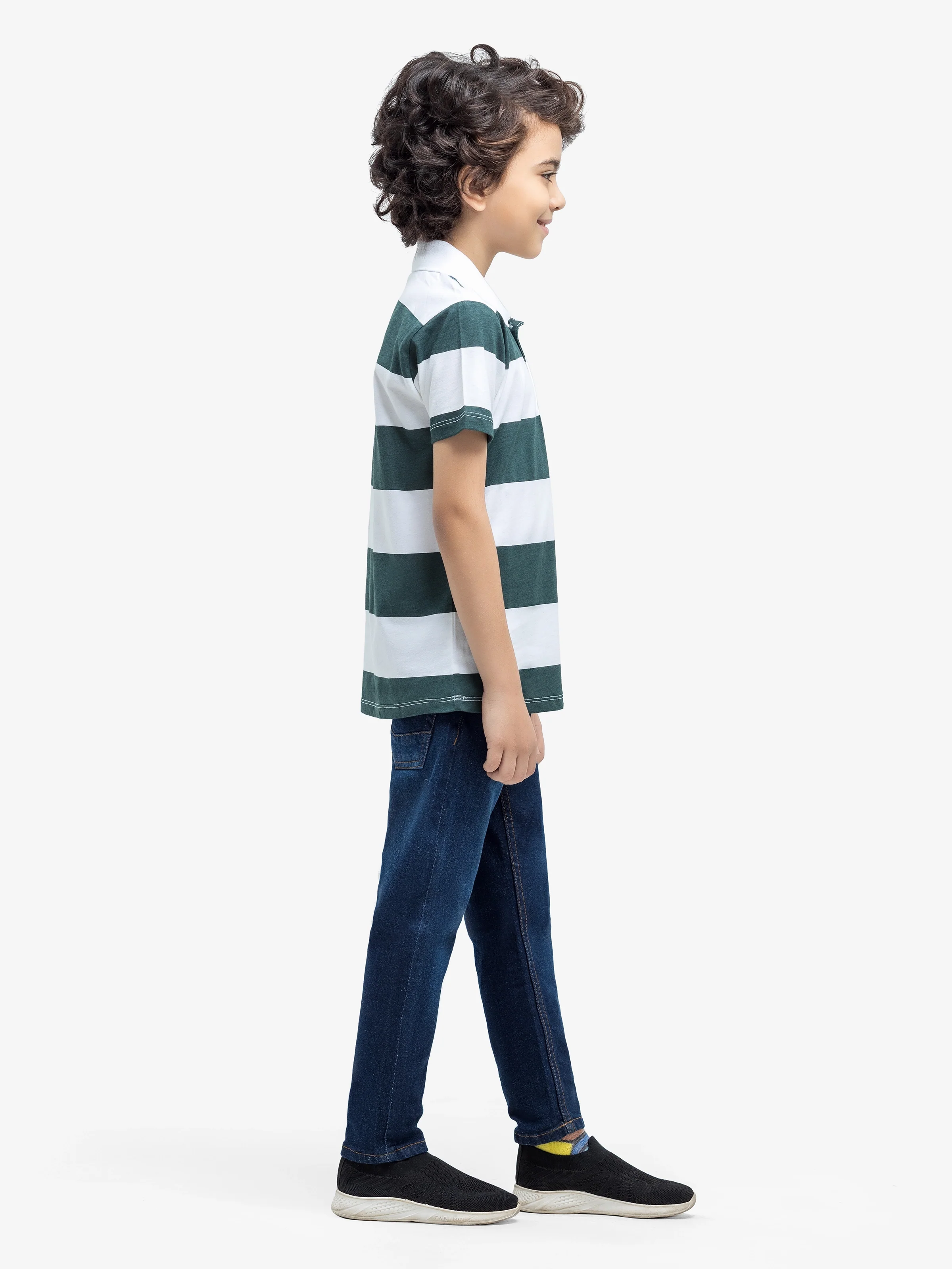 Boy's White & Green Polo Shirt - EBTPS24-028 - Image 4