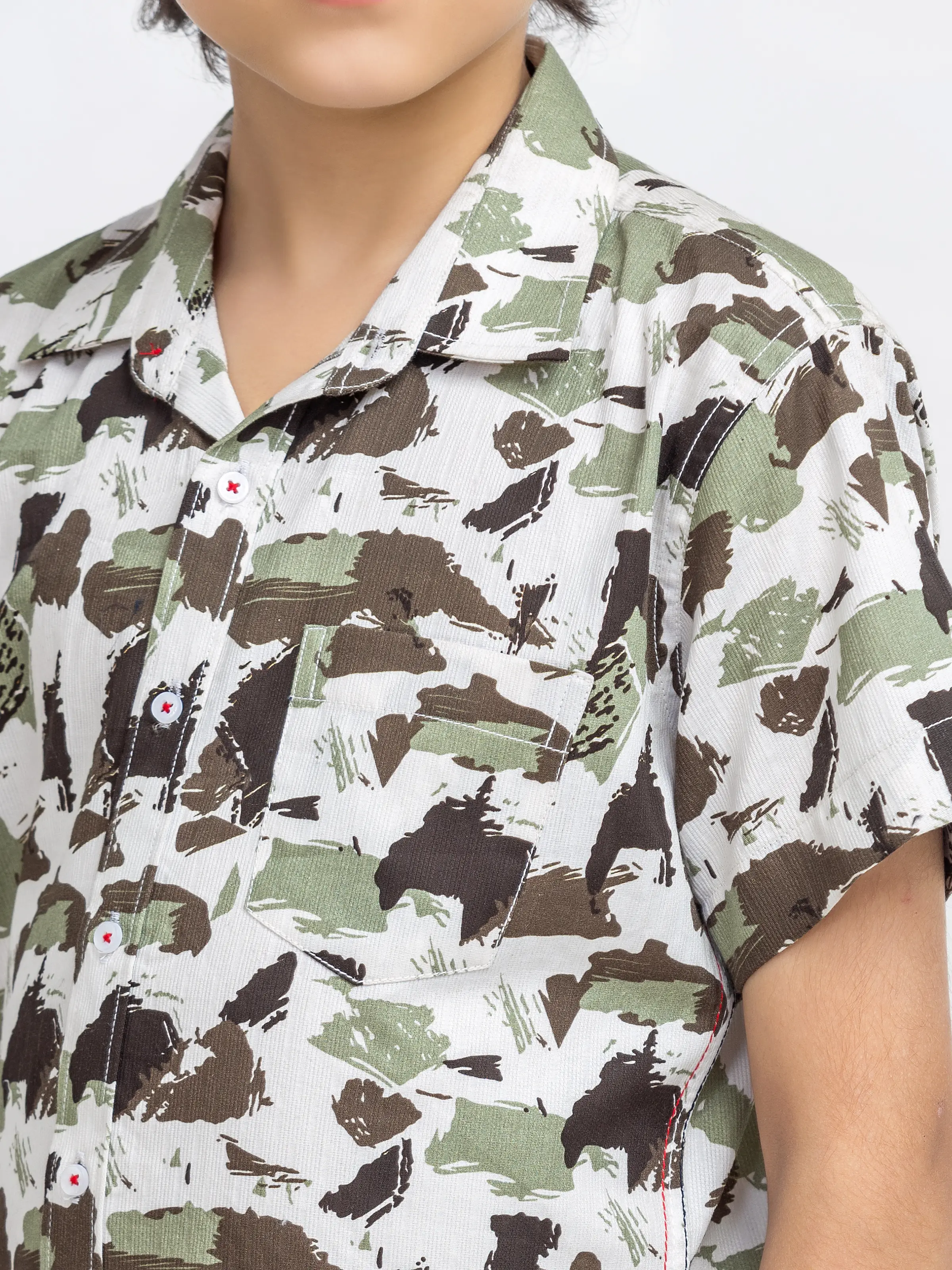 Boy's White & Green Shirt - EBTS5-27679 - Image 3