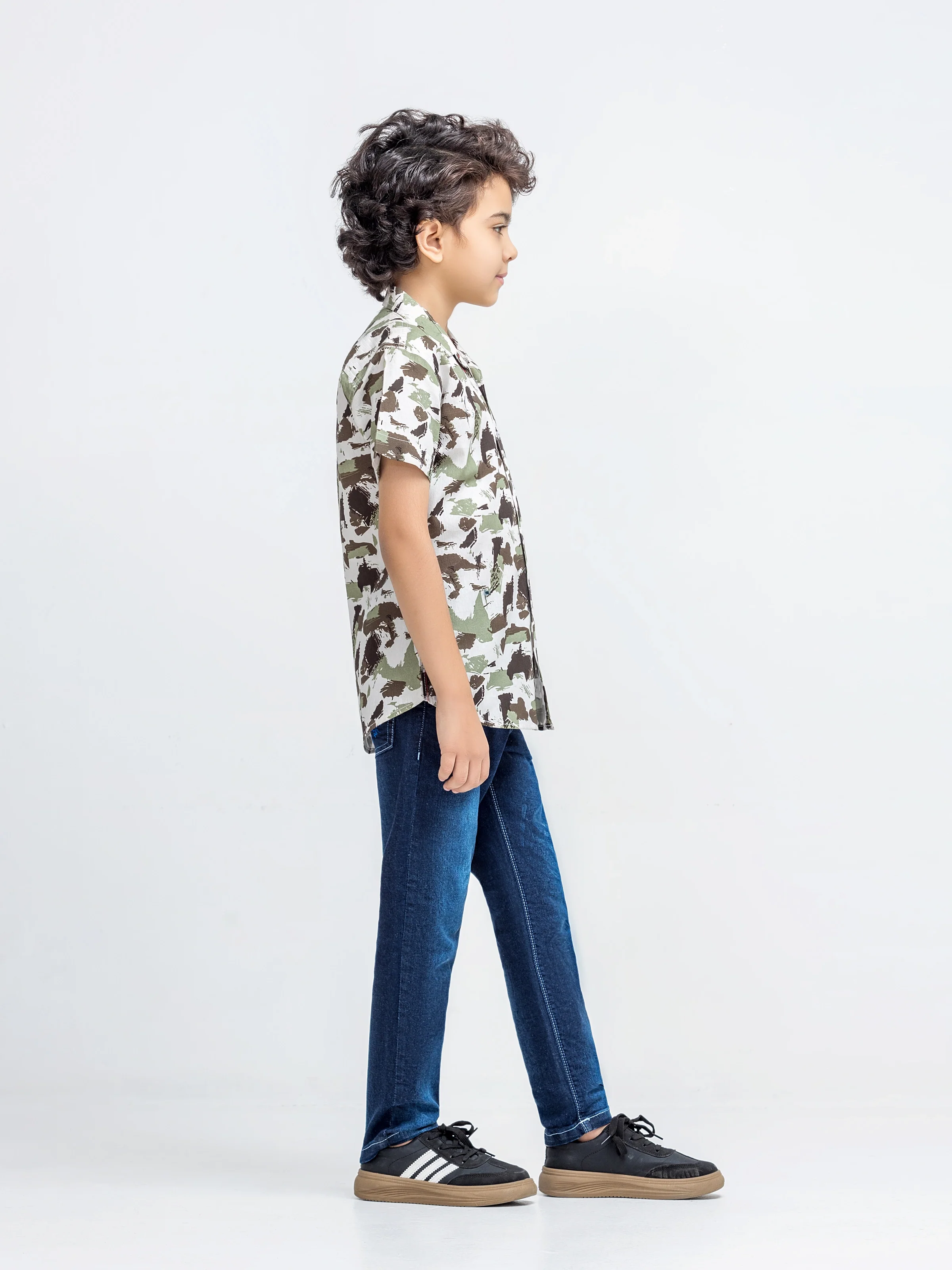 Boy's White & Green Shirt - EBTS5-27679 - Image 4