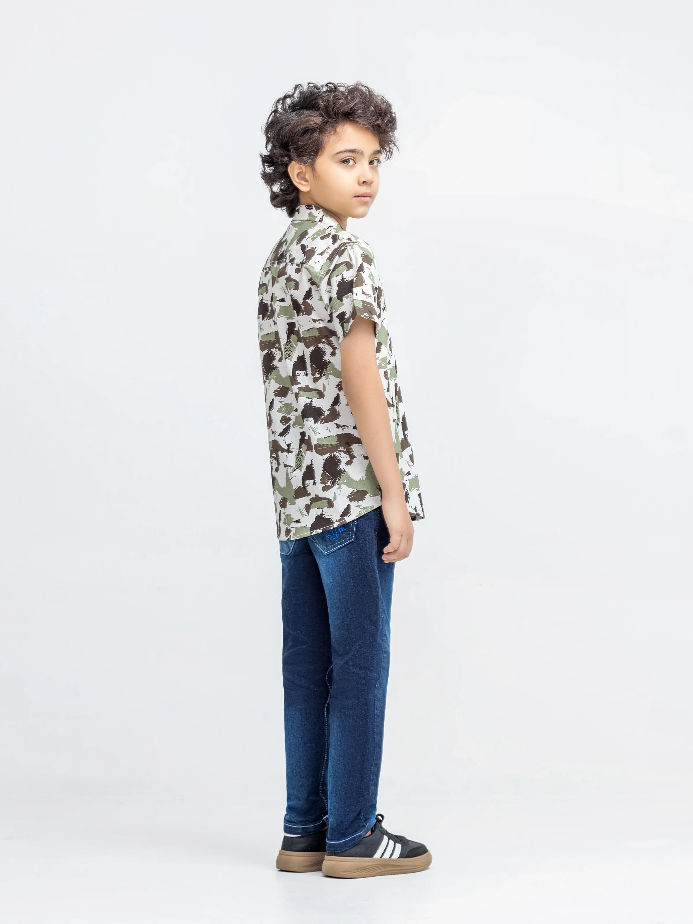 Boy's White & Green Shirt - EBTS5-27679 - Image 5