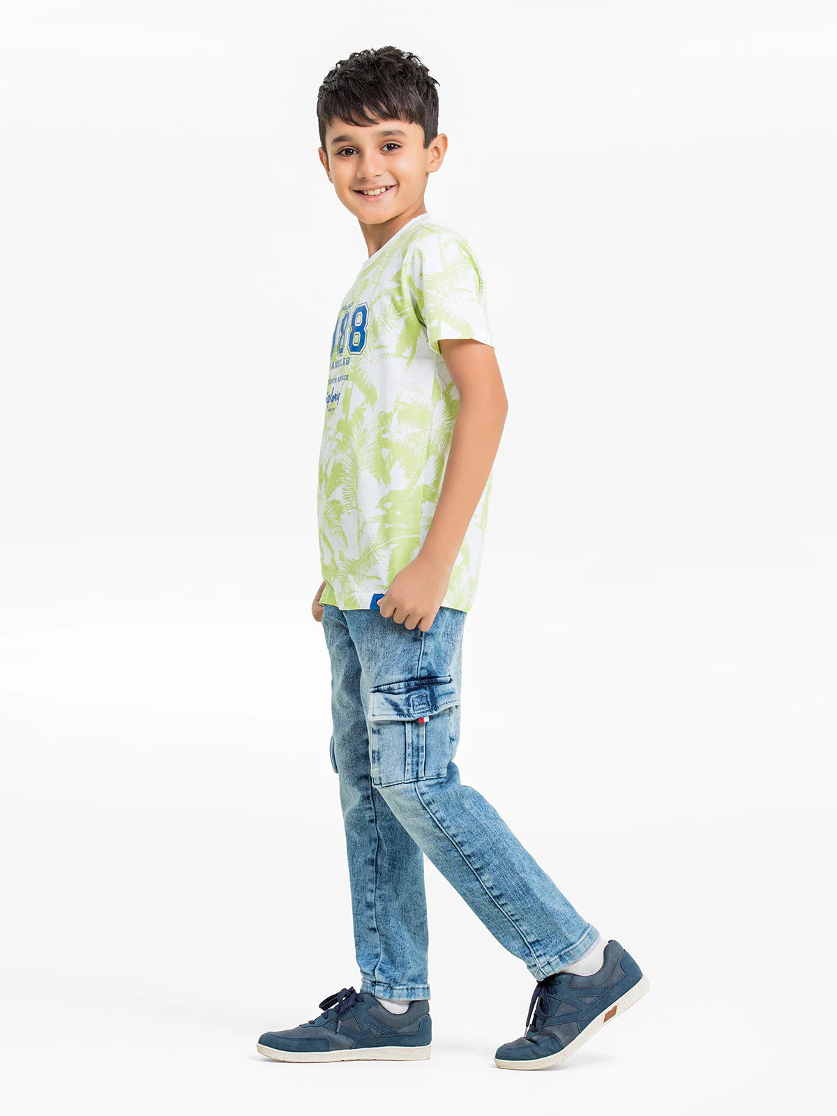 Boy's White & Green T-Shirt - EBTTS24-002 - Image 3