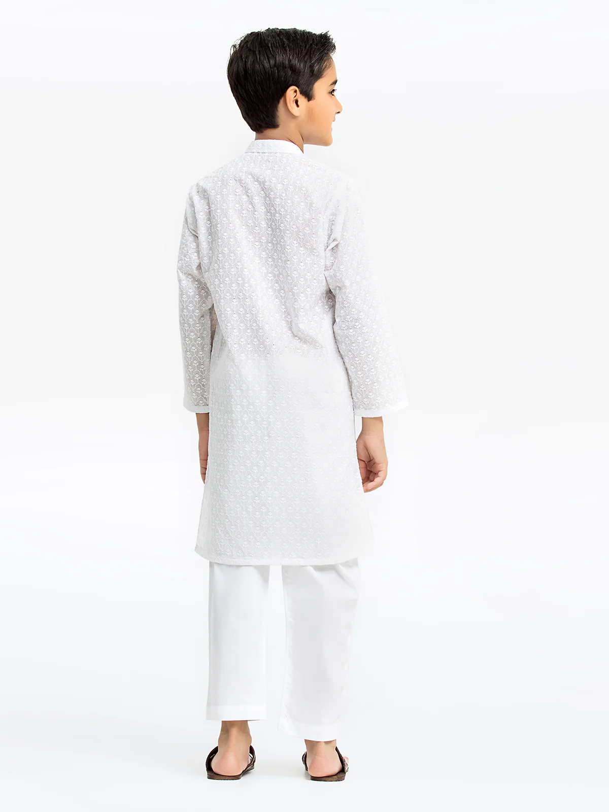 Boy's White Kurta - EBTK24-3952 - Image 5
