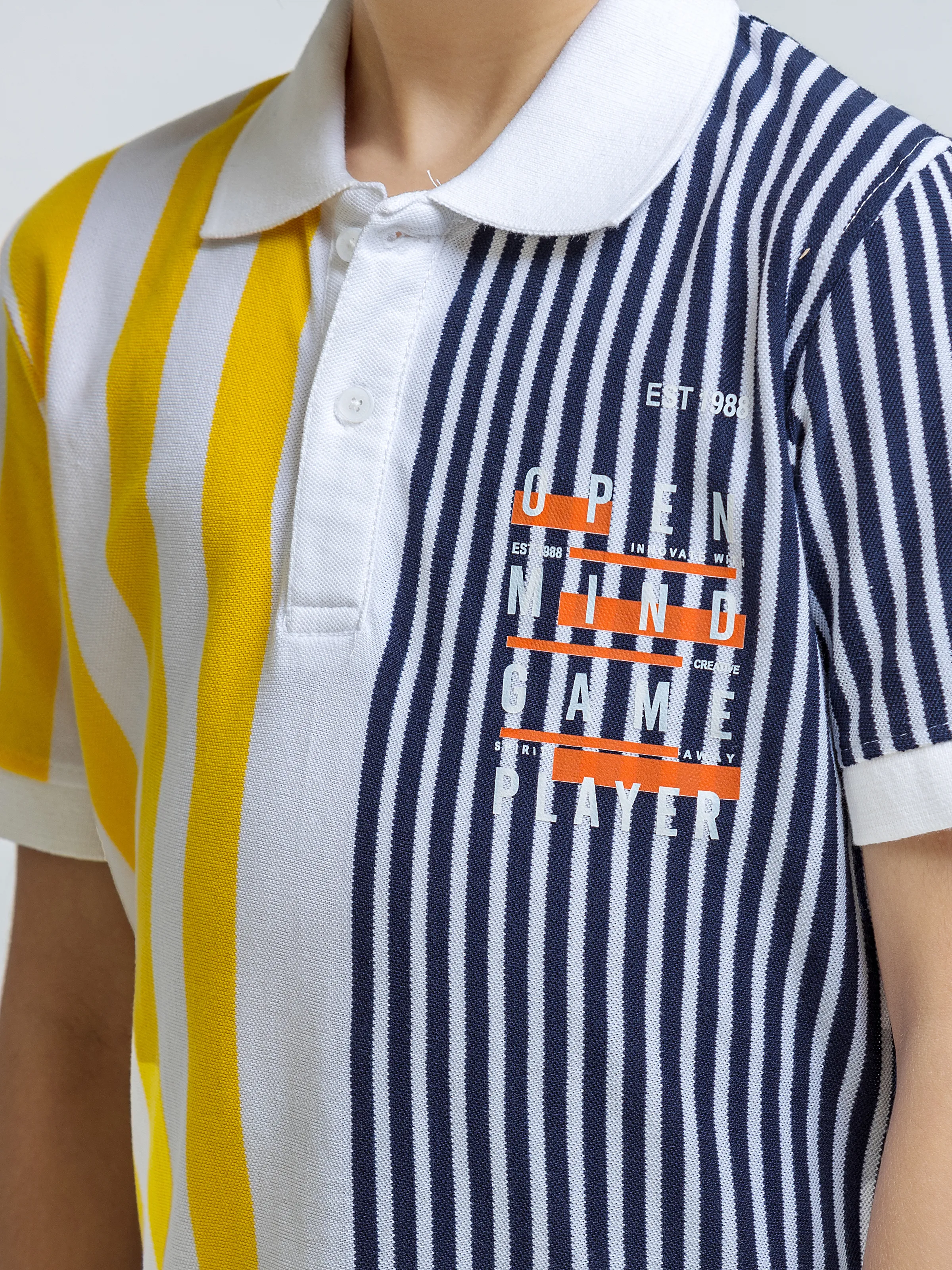 Boy's White Multi Polo Shirt - EBTPS6-055 - Image 3