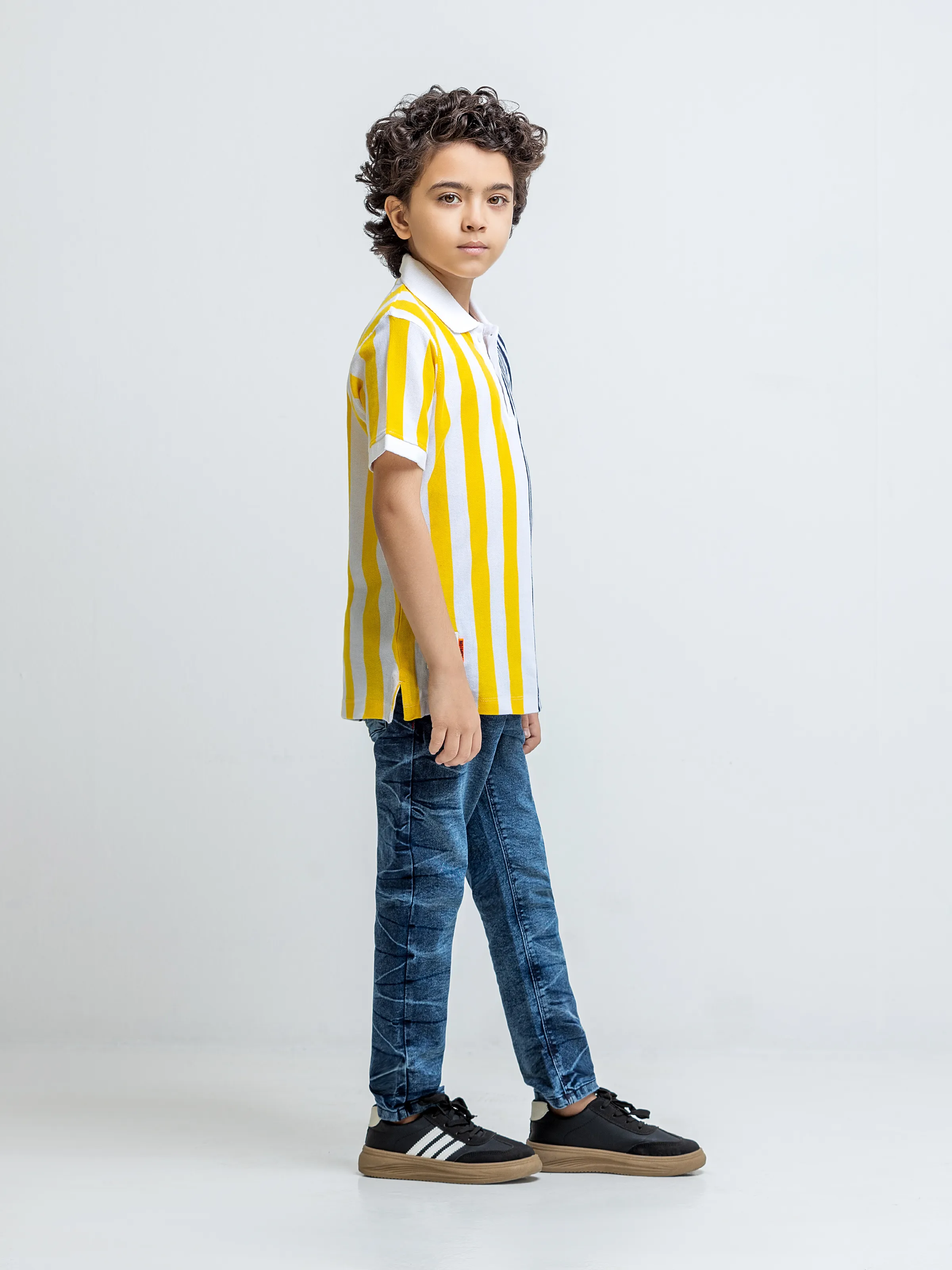 Boy's White Multi Polo Shirt - EBTPS6-055 - Image 5