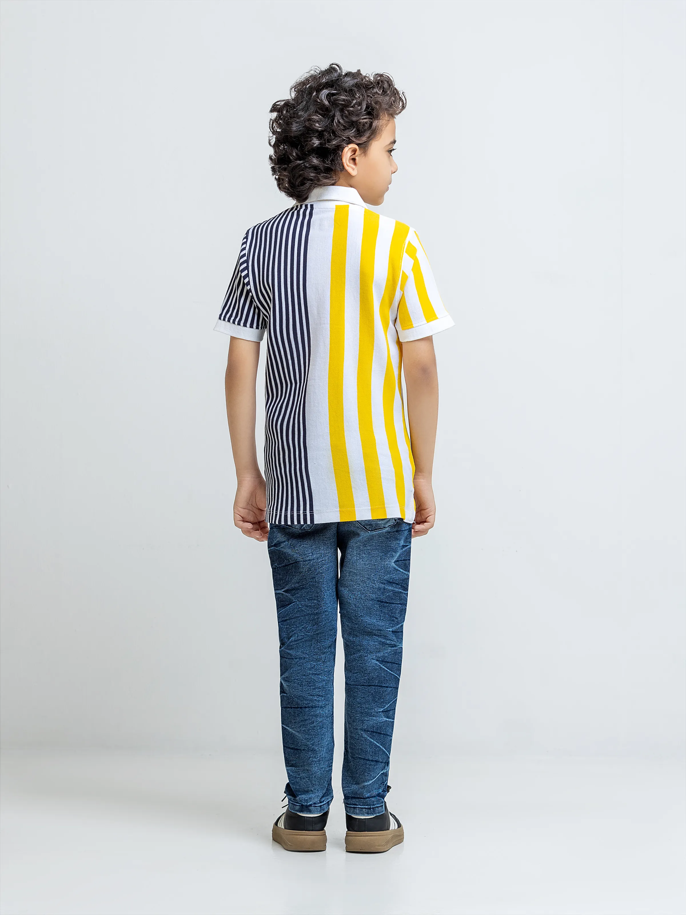 Boy's White Multi Polo Shirt - EBTPS6-055 - Image 6