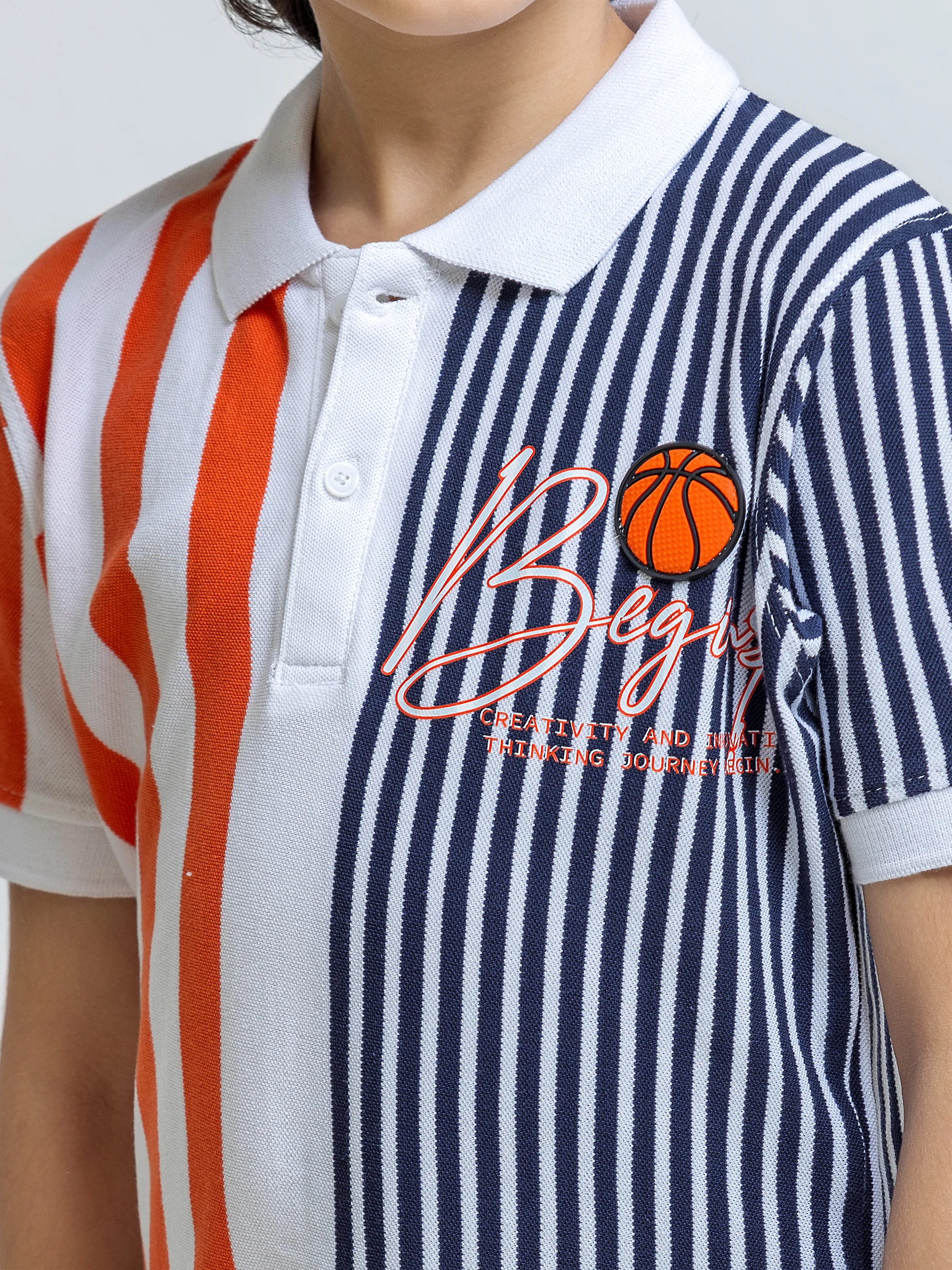 Boy's White Multi Polo Shirt - EBTPS6-056 - Image 3