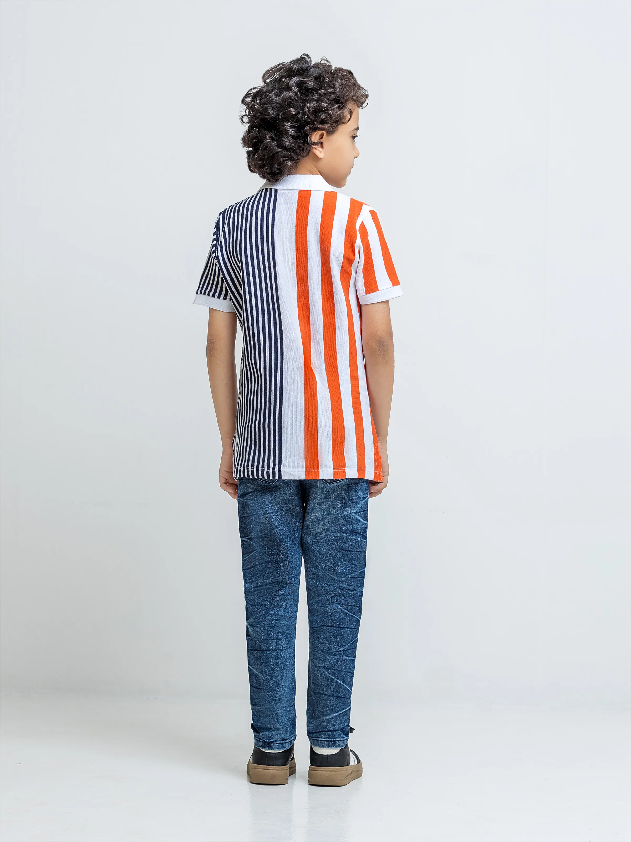 Boy's White Multi Polo Shirt - EBTPS6-056 - Image 6