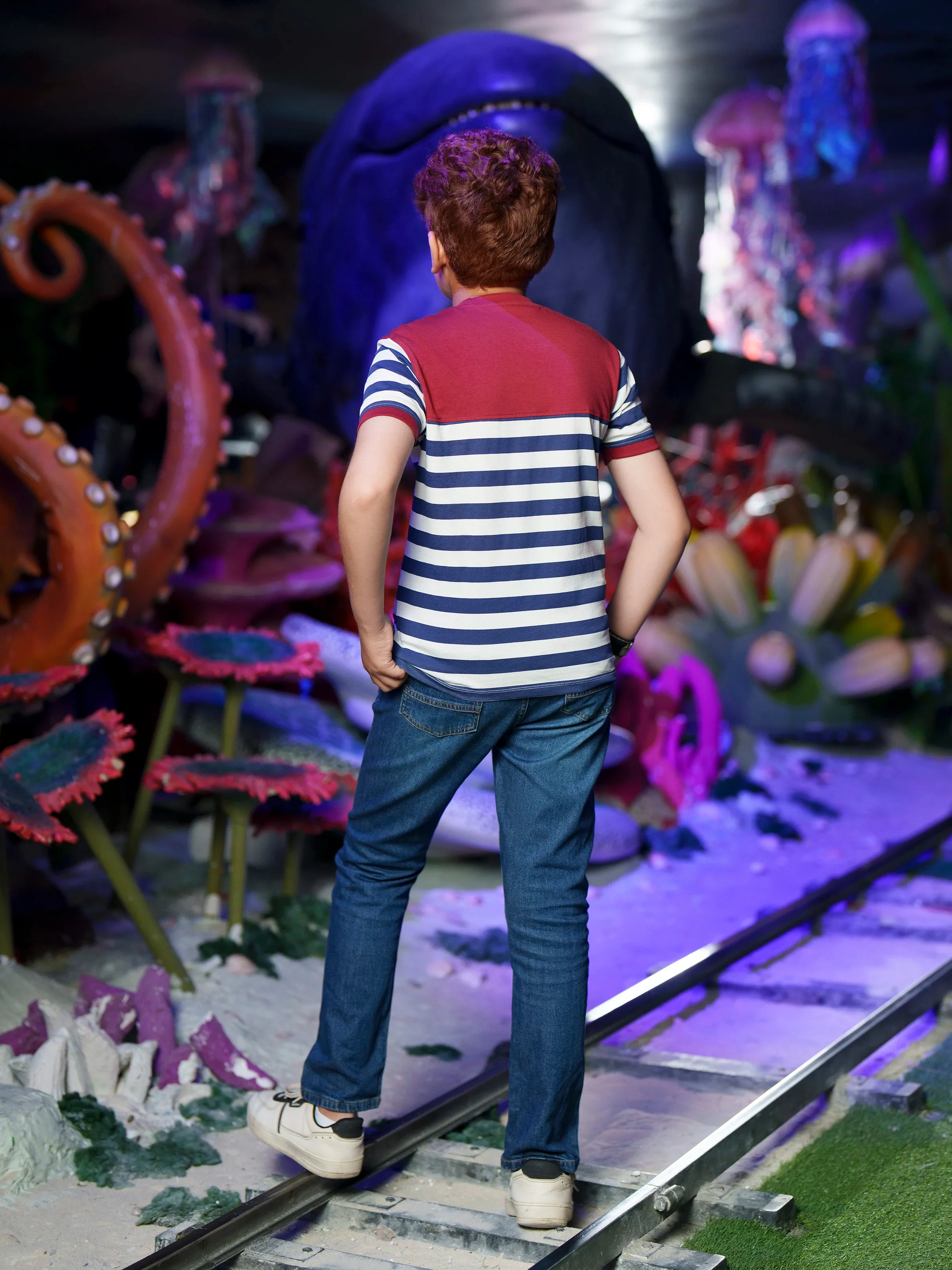 Boy's White Multi T-Shirt - EBTTS6-005 - Image 6