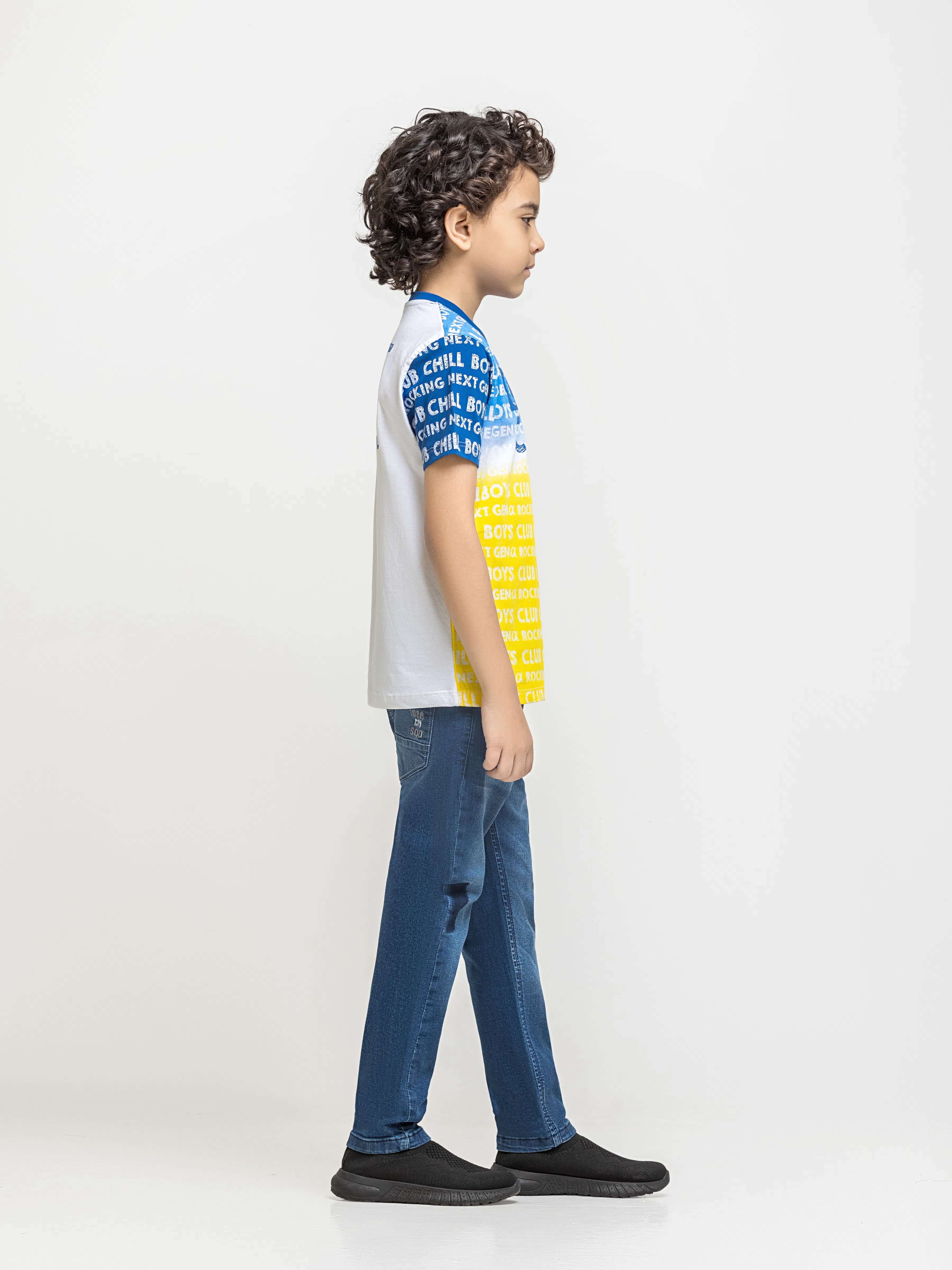Boy's White Multi T-Shirt - EBTTS6-019 - Image 4
