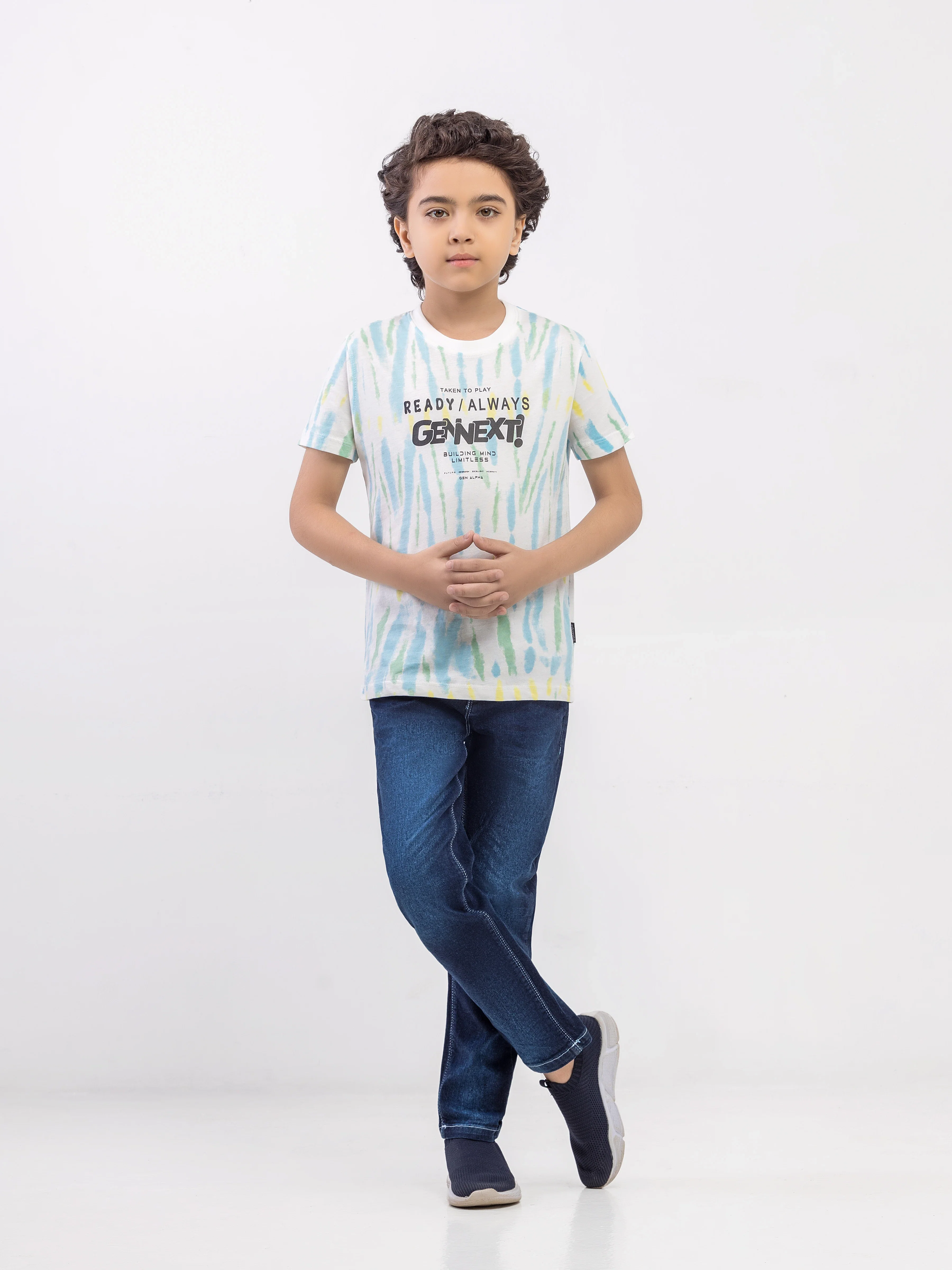 Boy's White Multi T-Shirt - EBTTS6-047 - Image 2