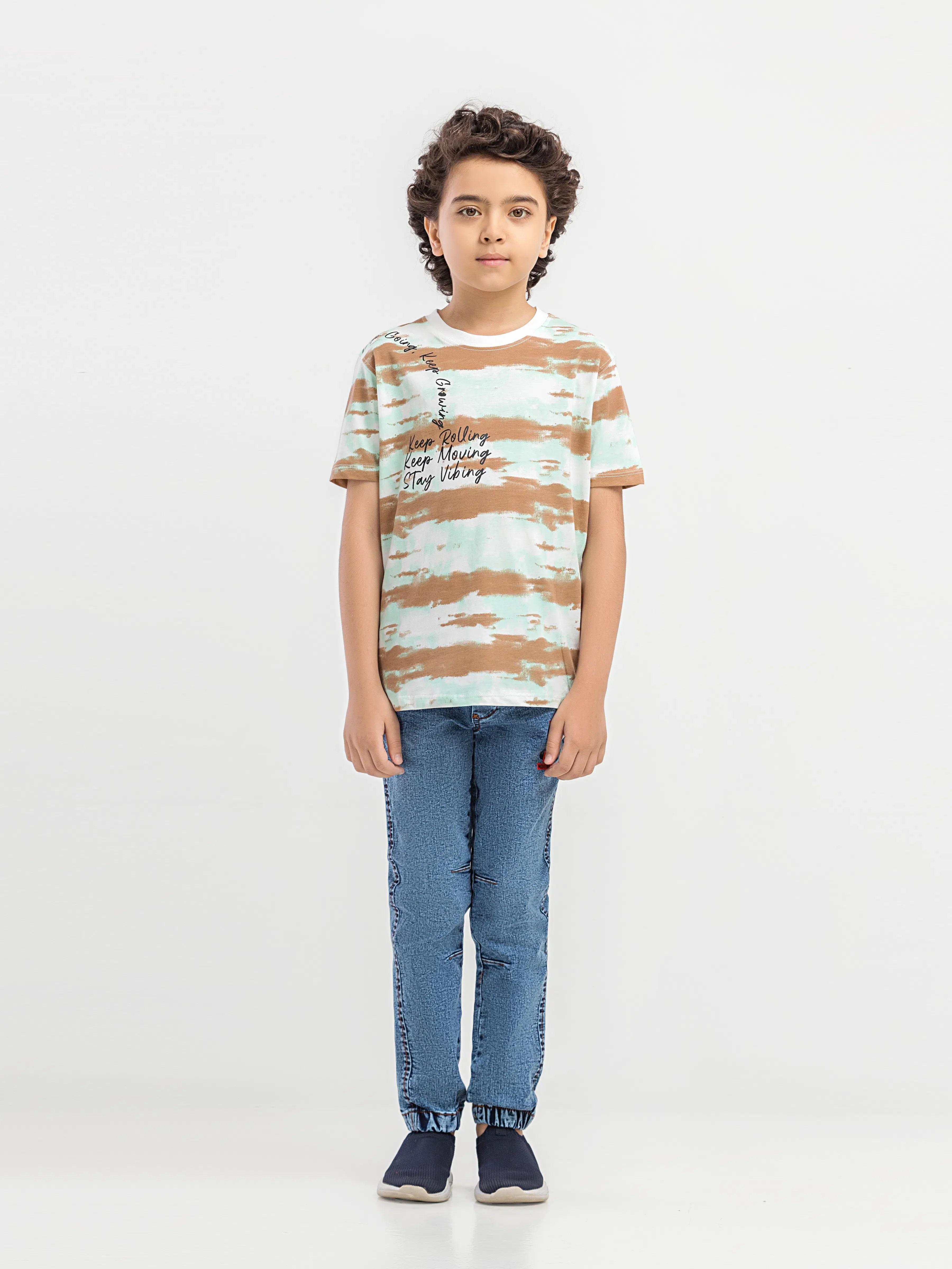 Boy's White Multi T-Shirt - EBTTS6-048 - Image 2