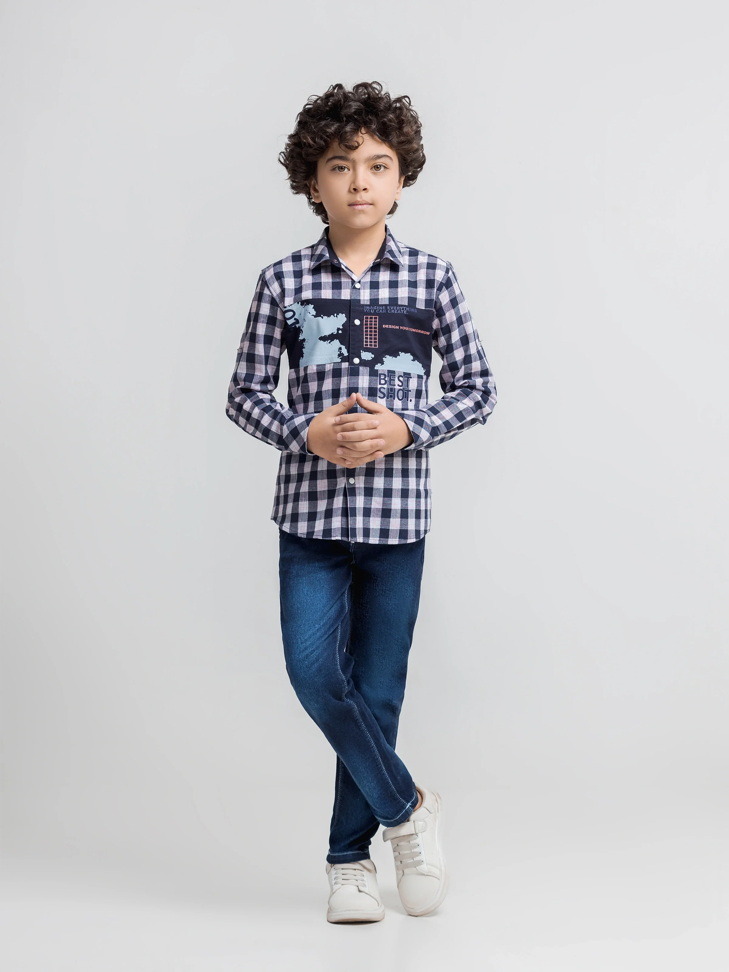 Boy's White & Navy Shirt - EBTSF6-27696 - Image 2