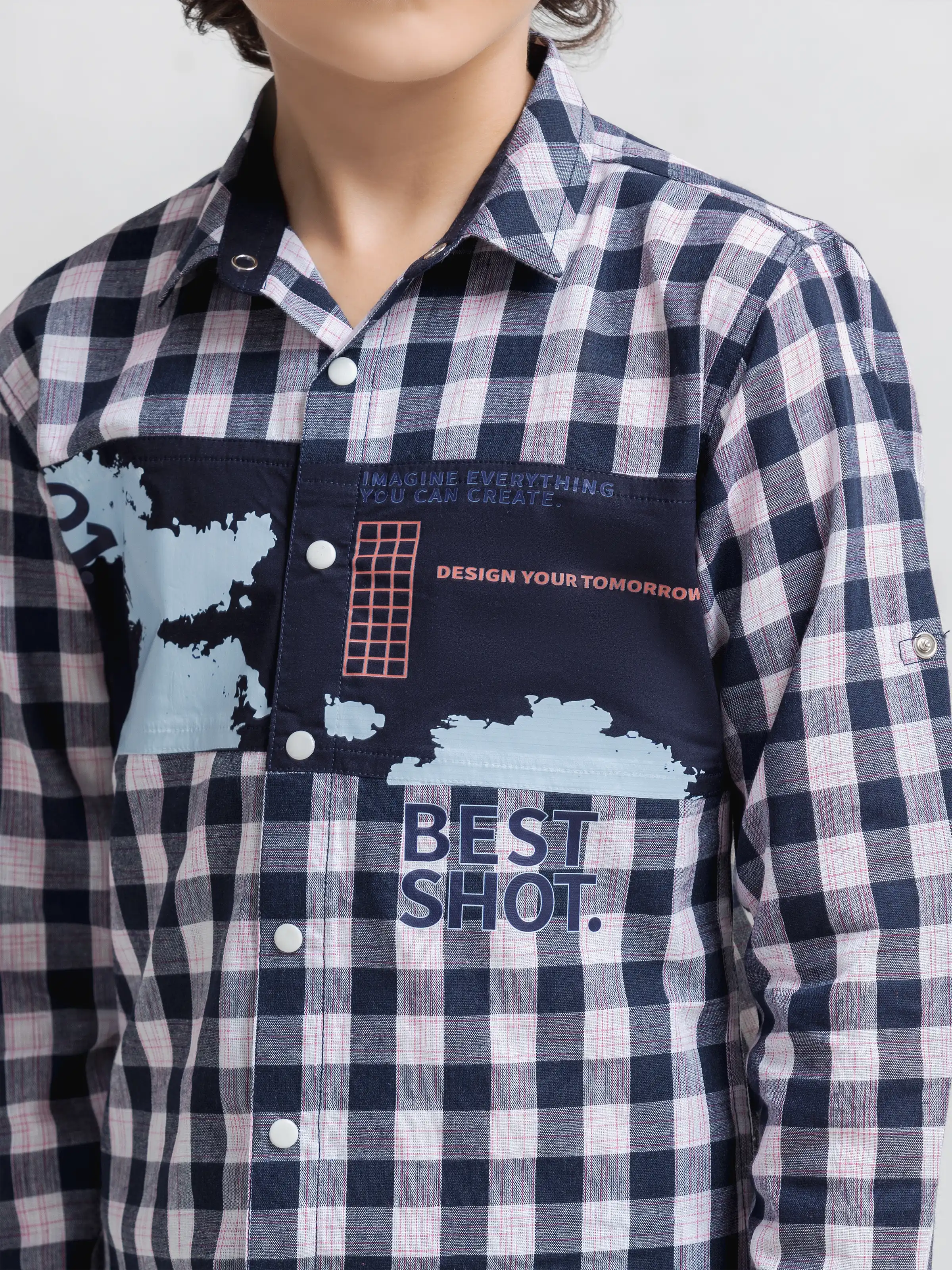 Boy's White & Navy Shirt - EBTSF6-27696 - Image 3