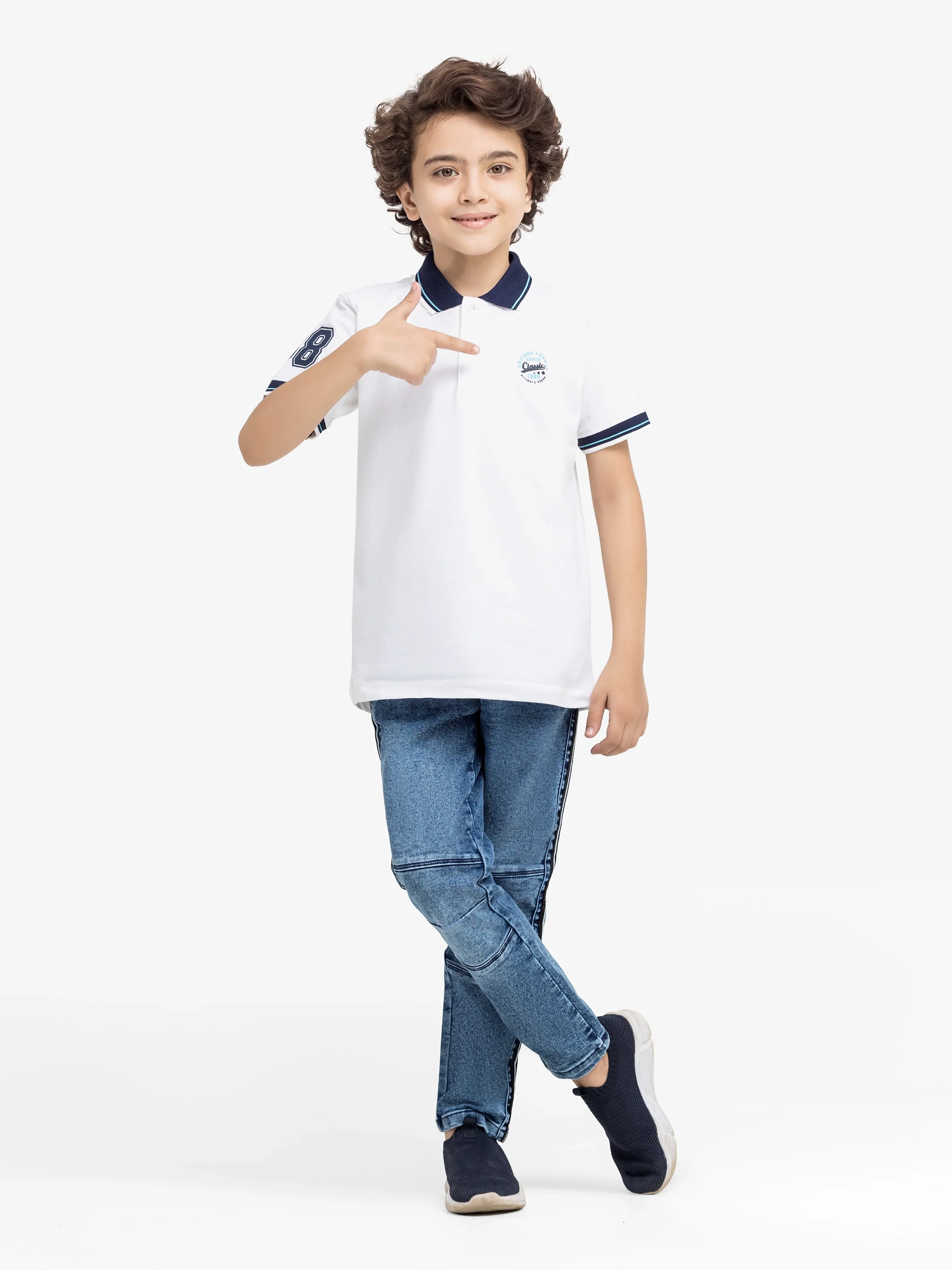 Boy's White Polo Shirt - EBTPS24-027 - Image 2