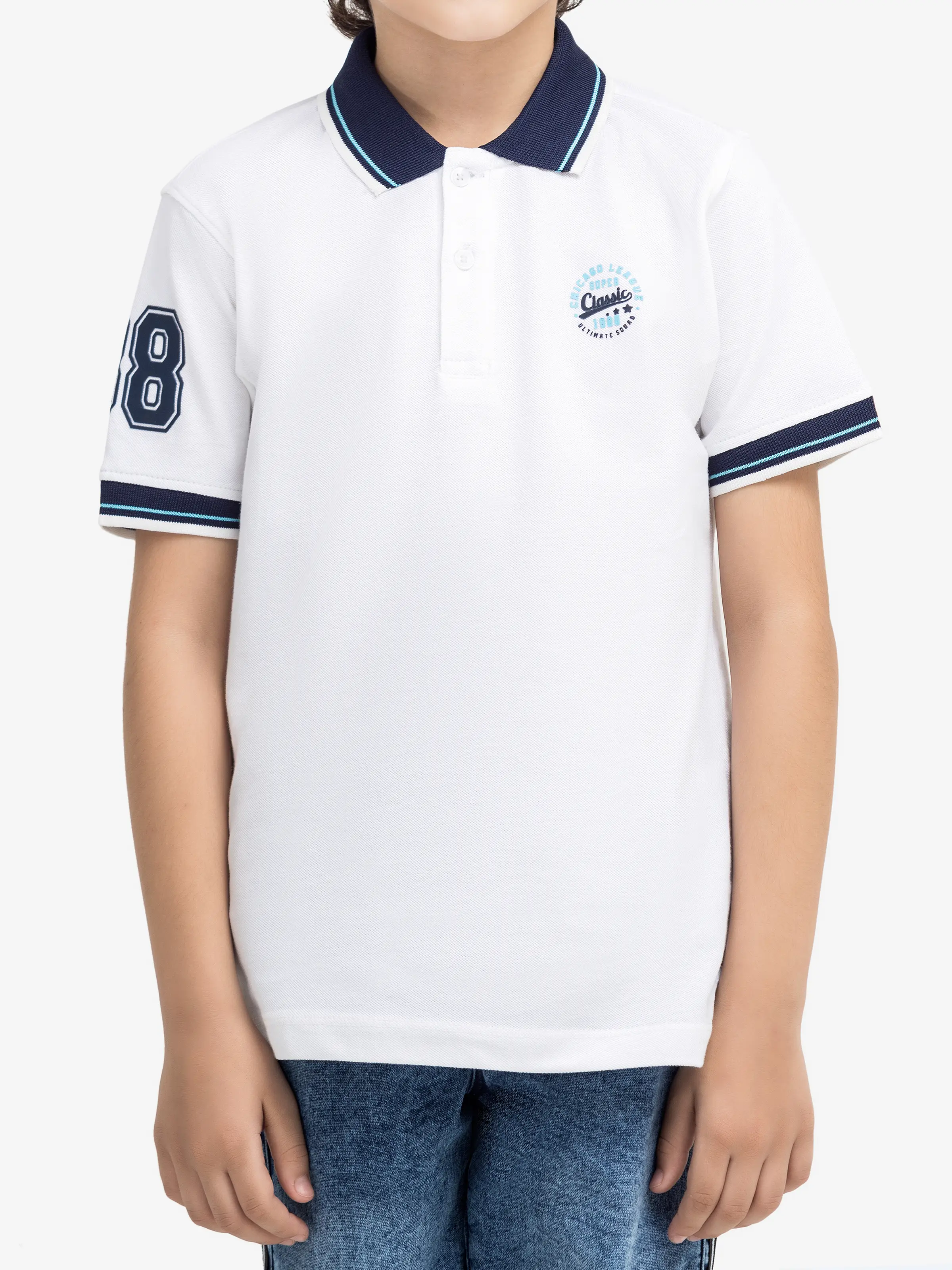 Boy's White Polo Shirt - EBTPS24-027 - Image 3